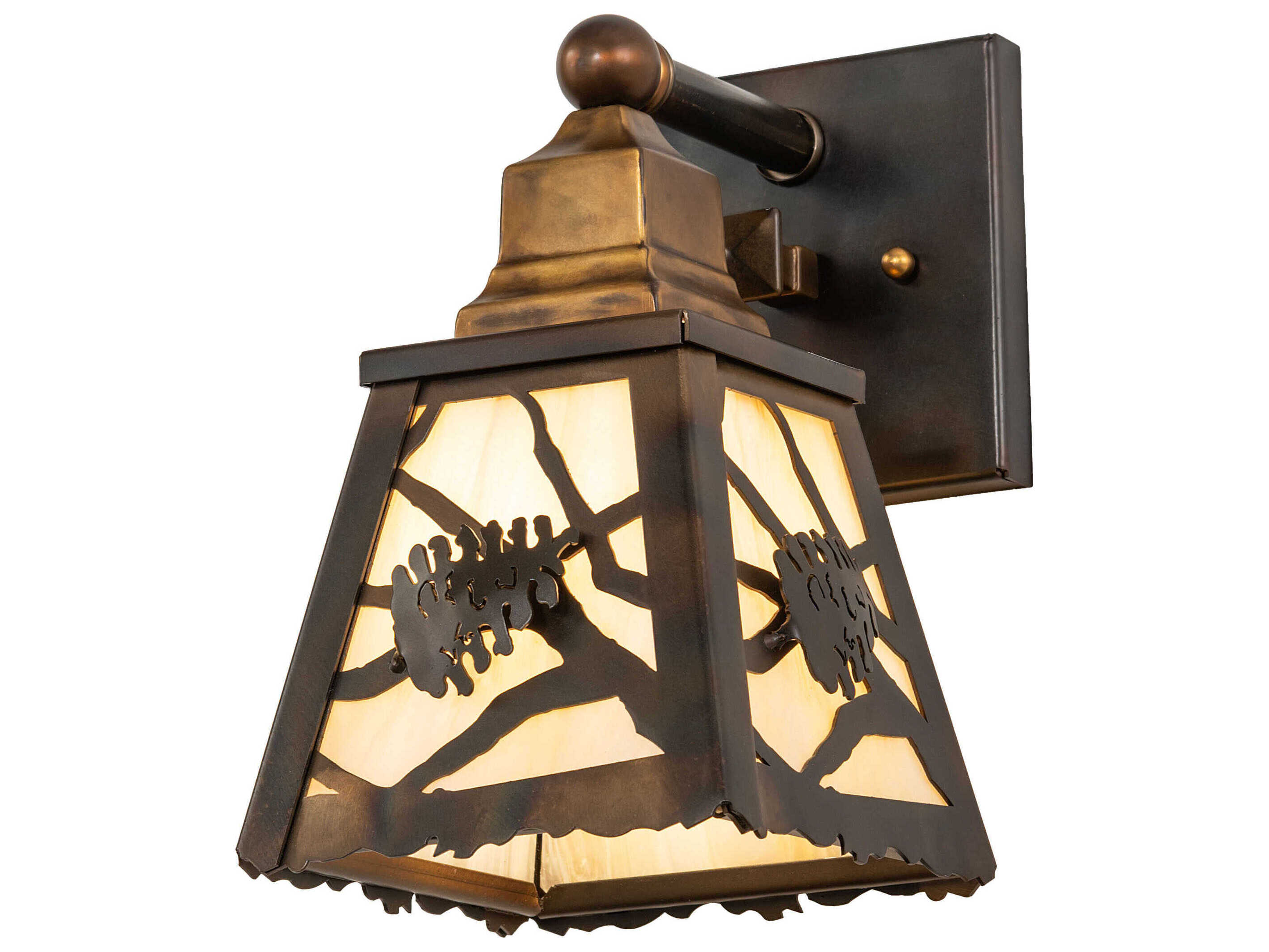 Meyda Spruce Pine 1-Light Dark Burnished Antique Copper Wall Sconce