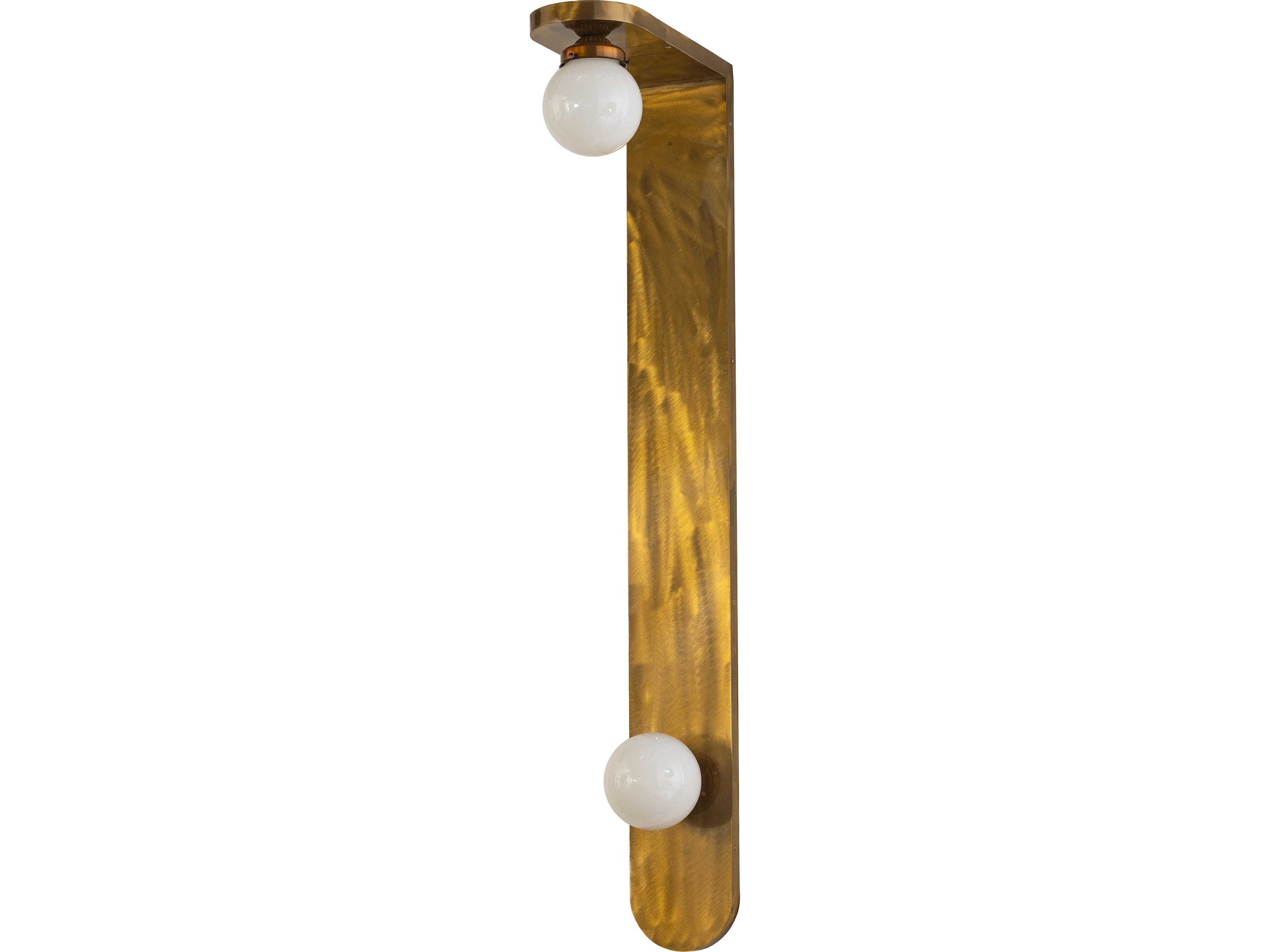 Meyda Sanderson 2-Light White Opal Glass Gold Wall Sconce