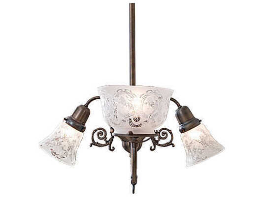 Meyda Revival Gas & Electric 4-Light Antique Brass Chandelier