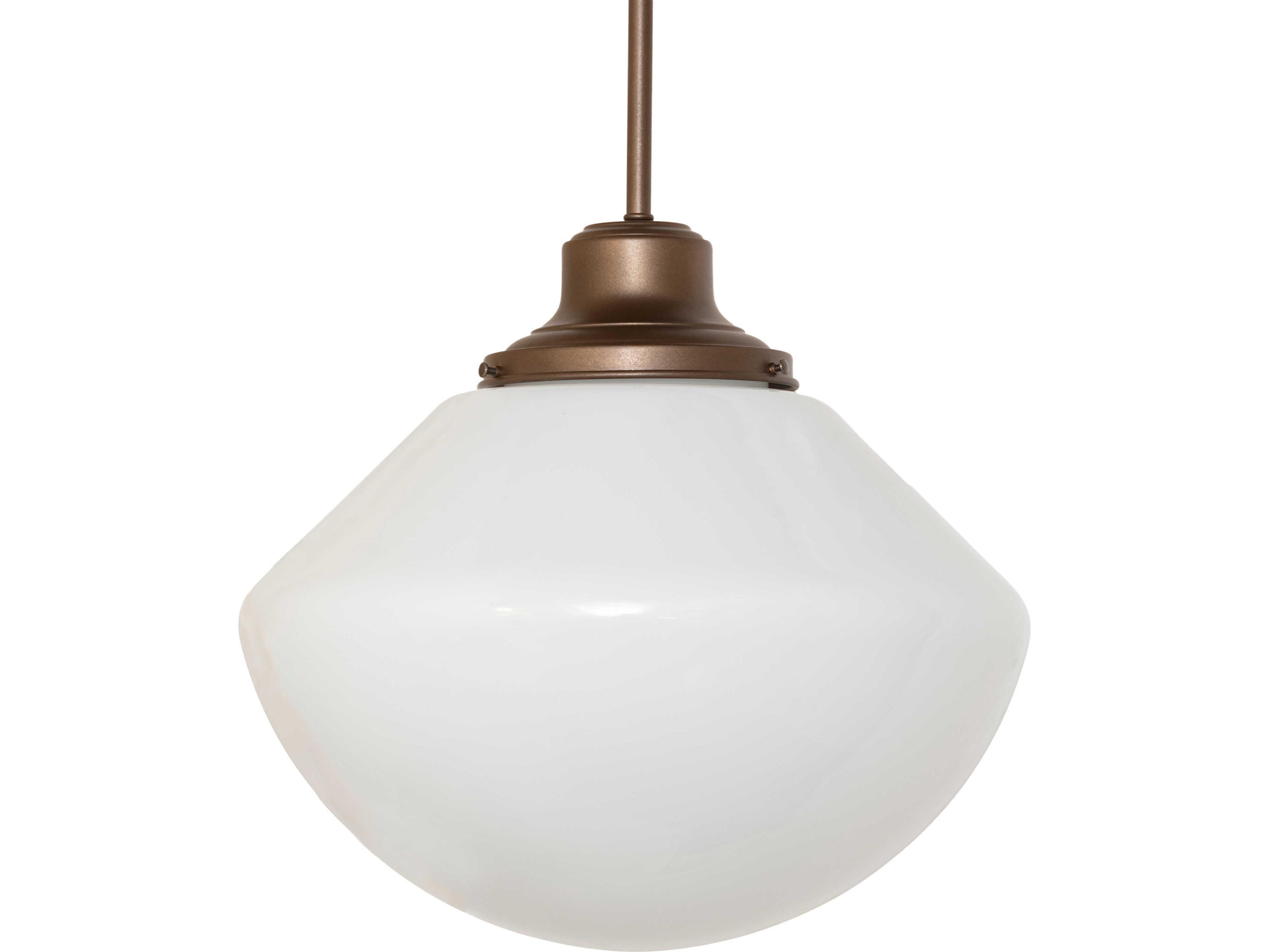 Meyda Revival 1-Light White Opal Glass Bronze Pendant