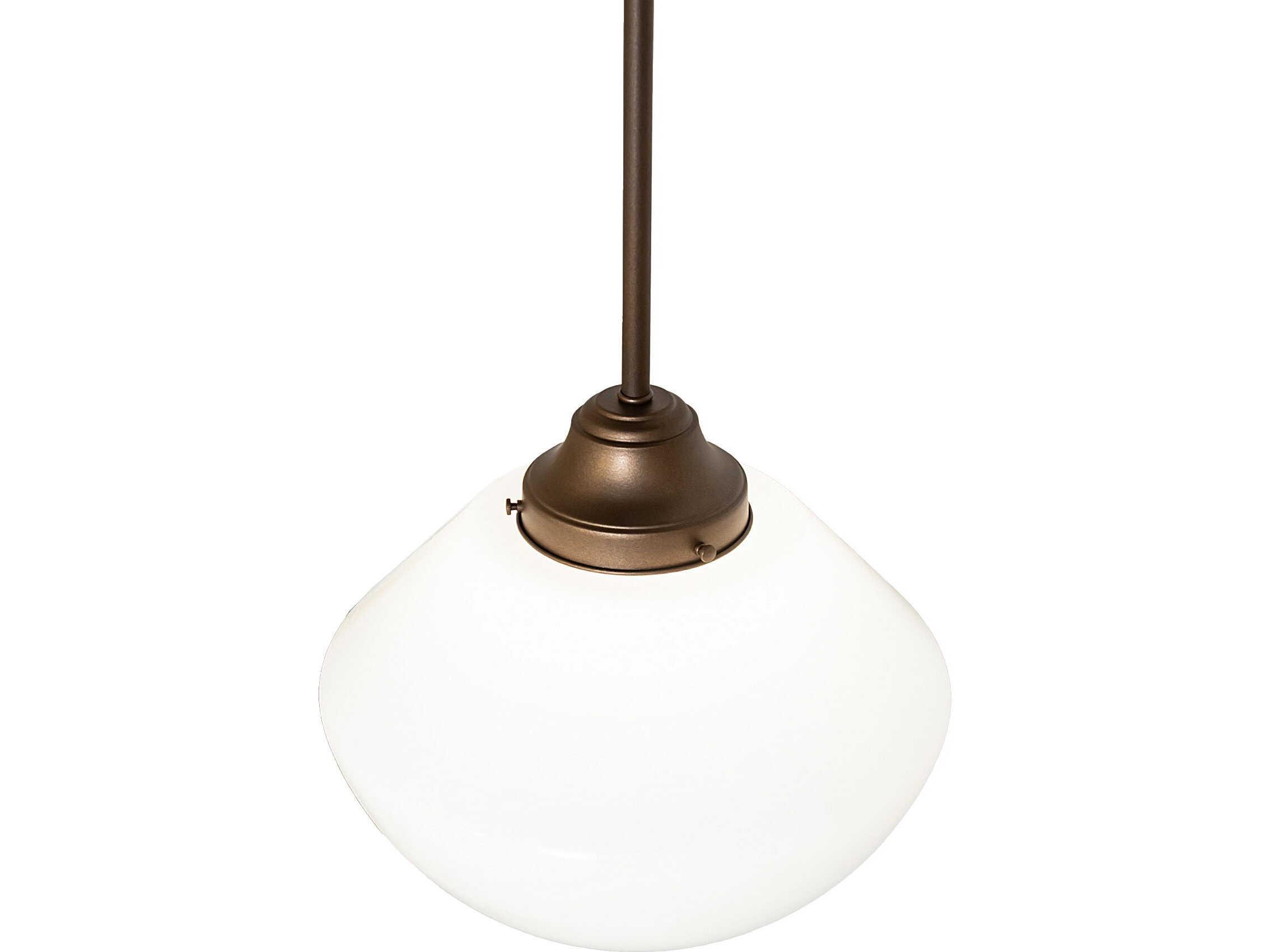 Meyda Revival 1-Light White Opal Glass Bronze Mini Pendant