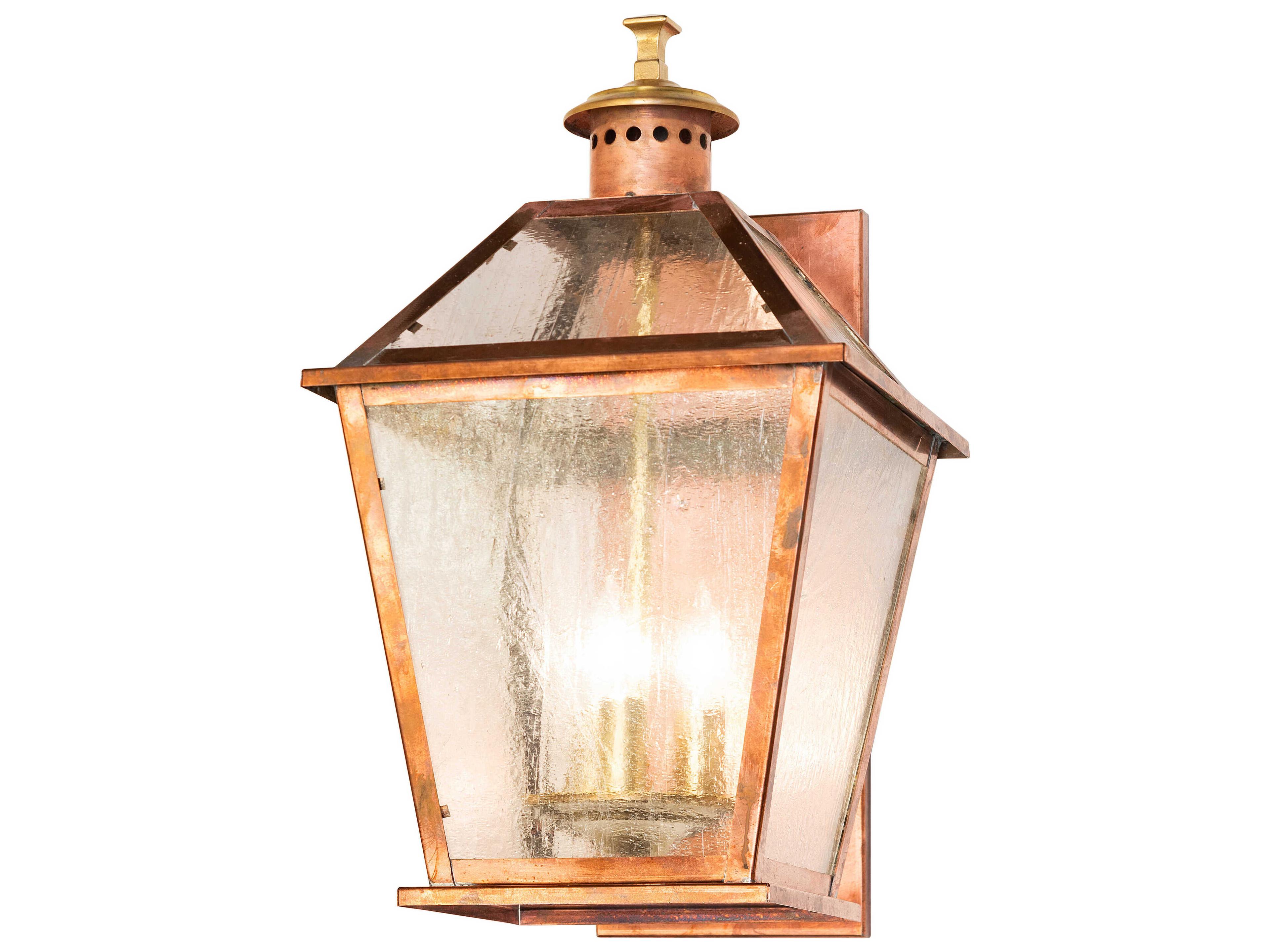 Meyda Corrina 3-Light Raw Copper Clear Gloss Outdoor Wall Light