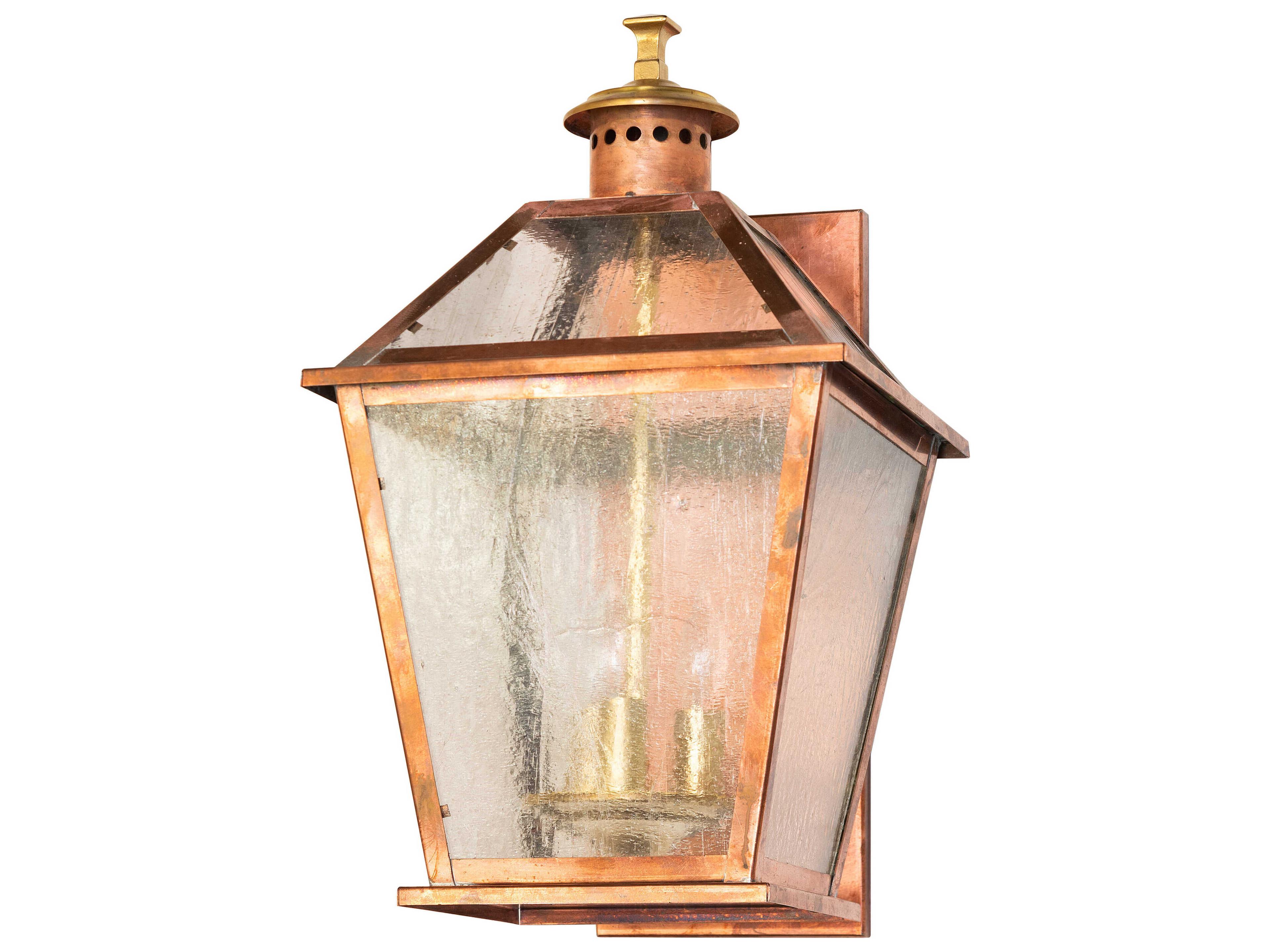 Meyda Corrina 3-Light Raw Copper Clear Gloss Outdoor Wall Light