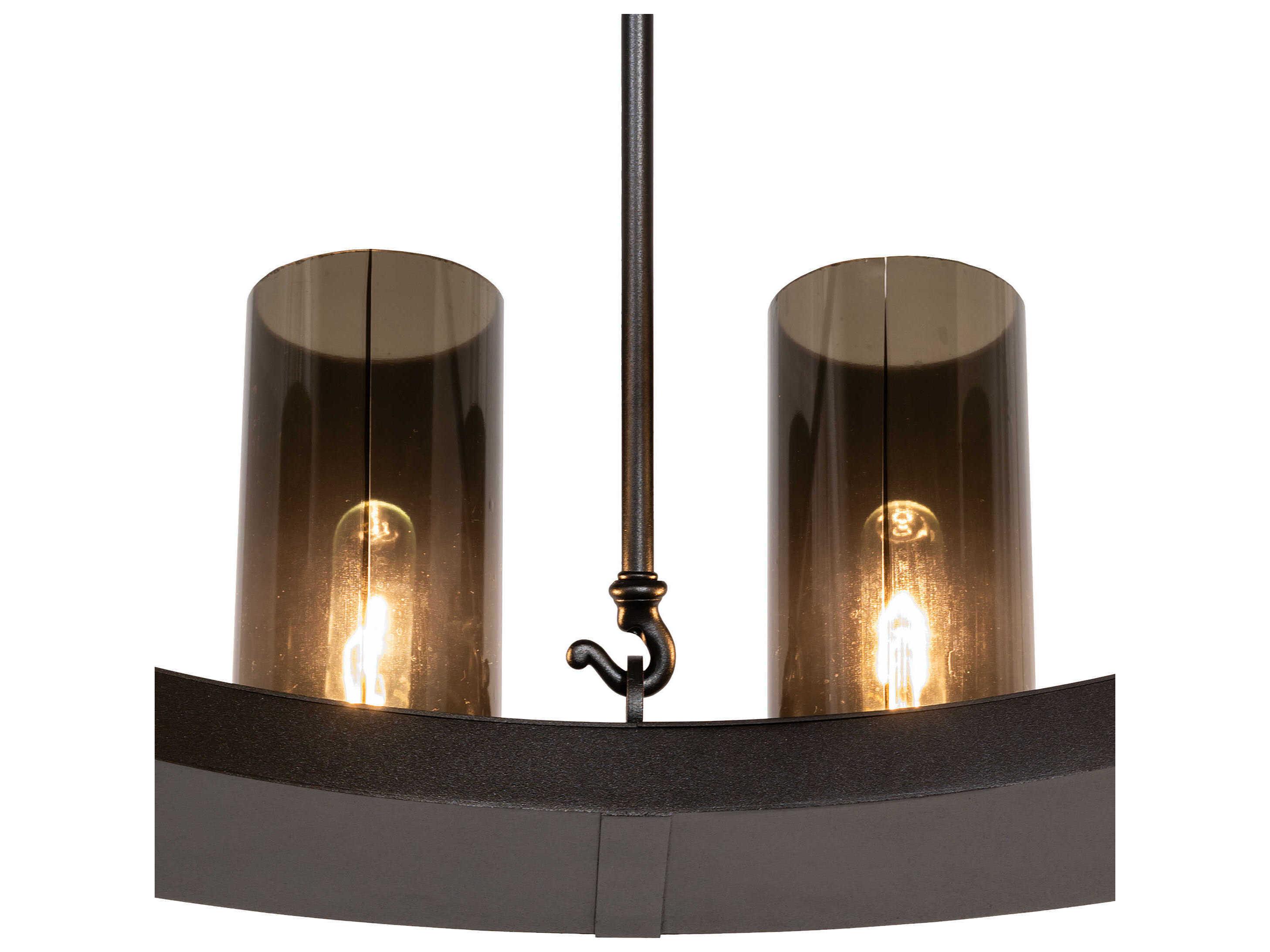 Meyda Loxley 12-Light Textured Black Cylinder Round Chandelier