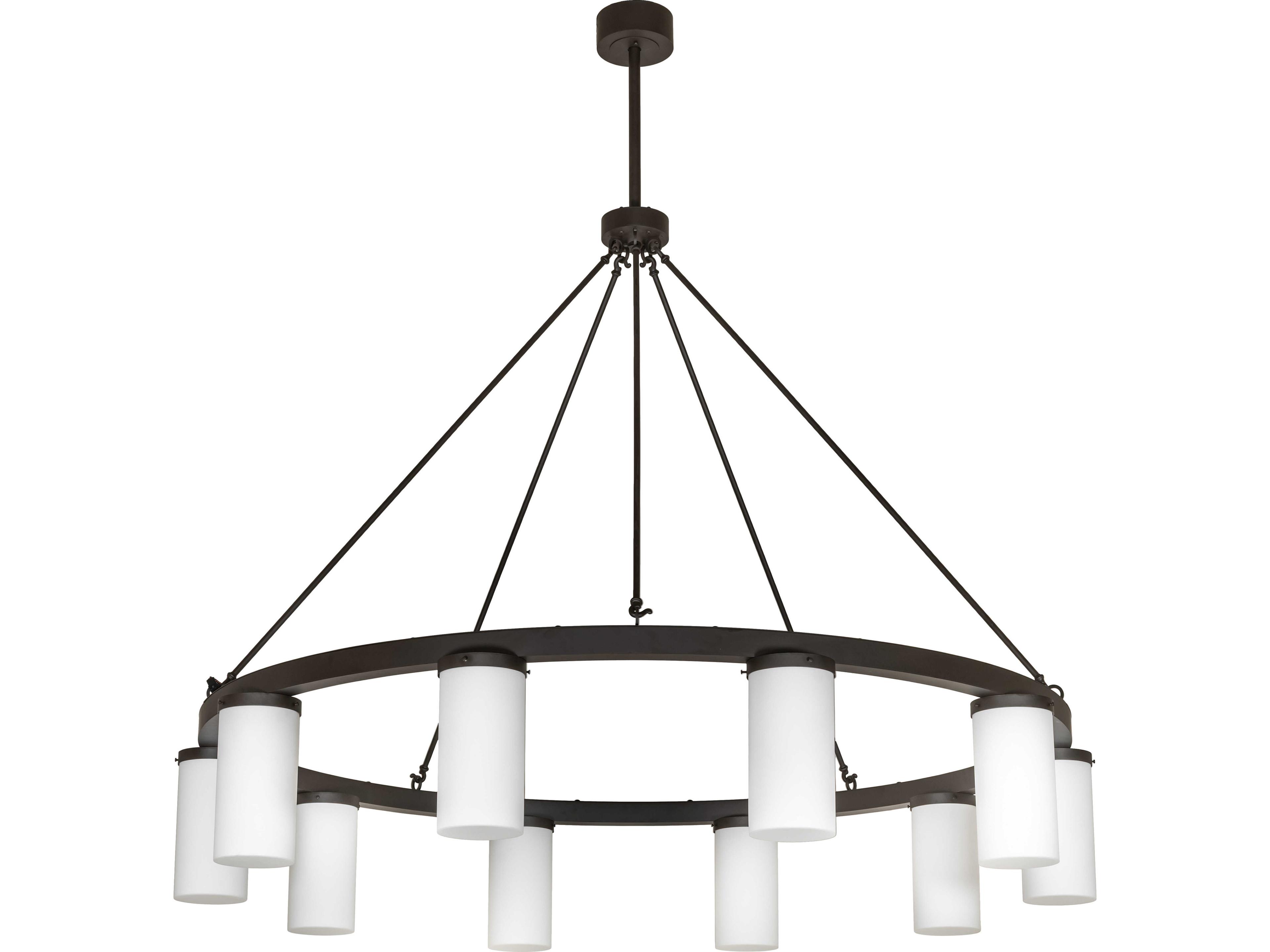 Meyda Loxley 10-Light Statuario Idalight Bronze Cylinder Chandelier