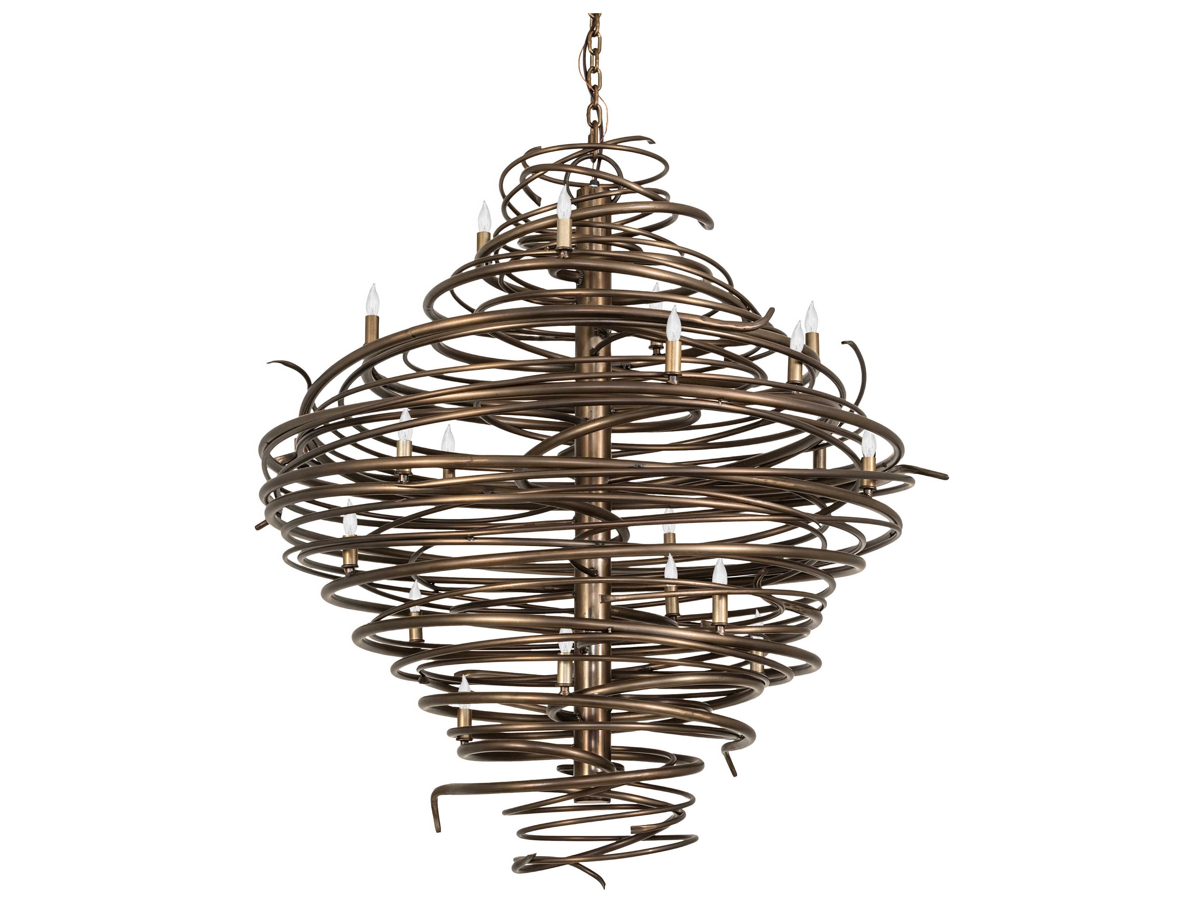 Meyda Cyclone 20-Light Antique Copper Chandelier