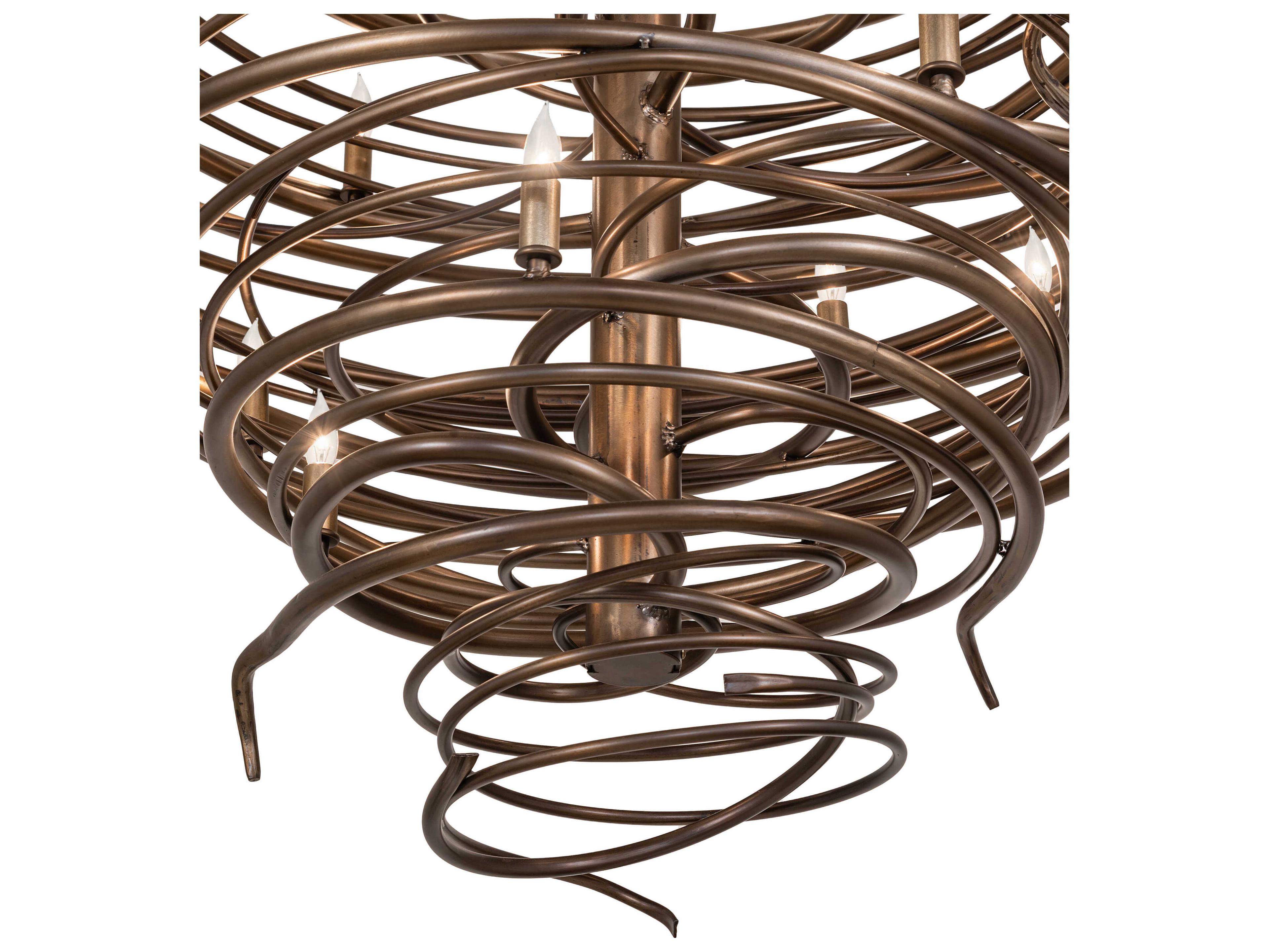 Meyda Cyclone 20-Light Antique Copper Chandelier