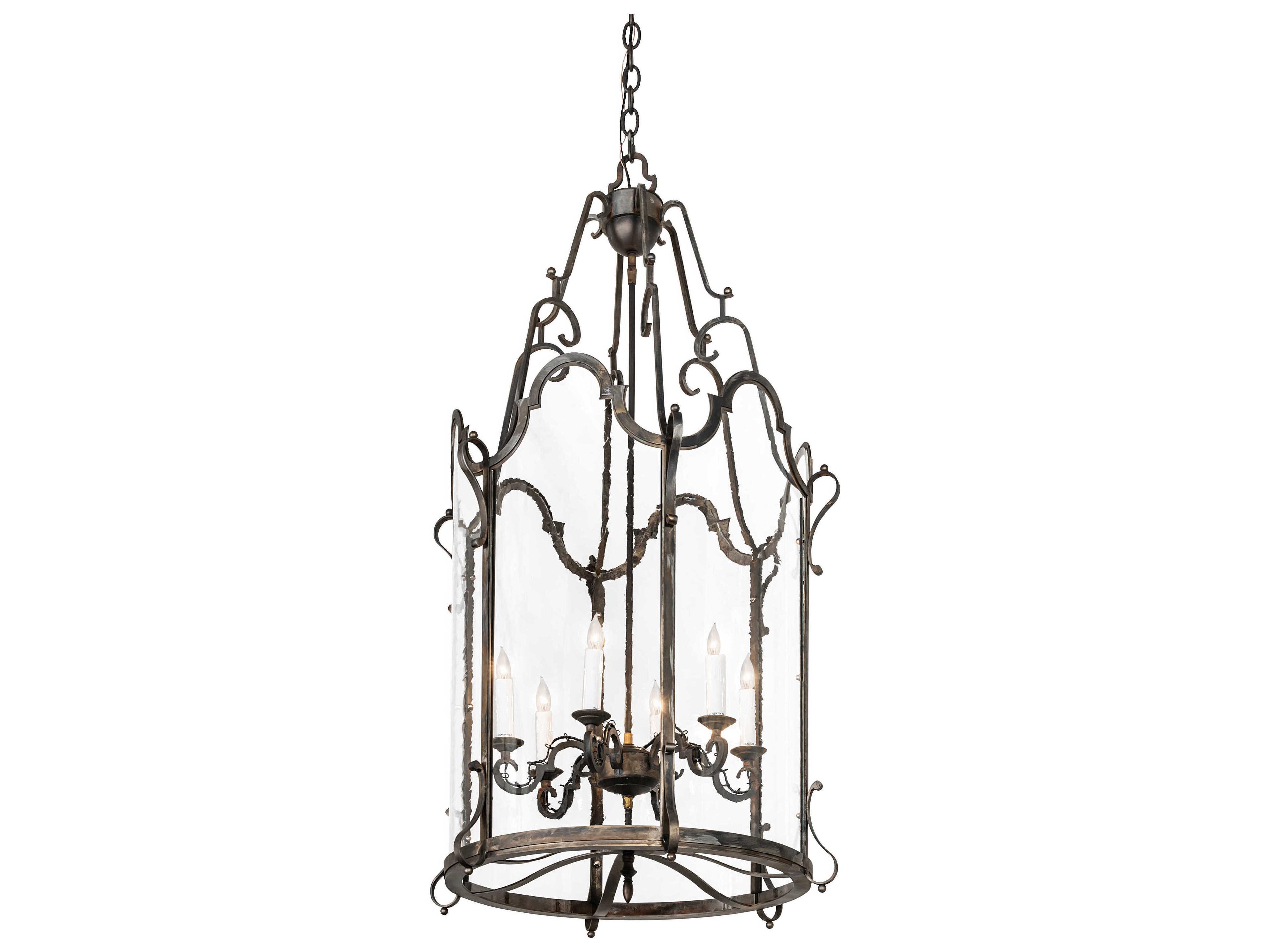 Meyda Dubrek 6-Light Blackened Steel Chandelier