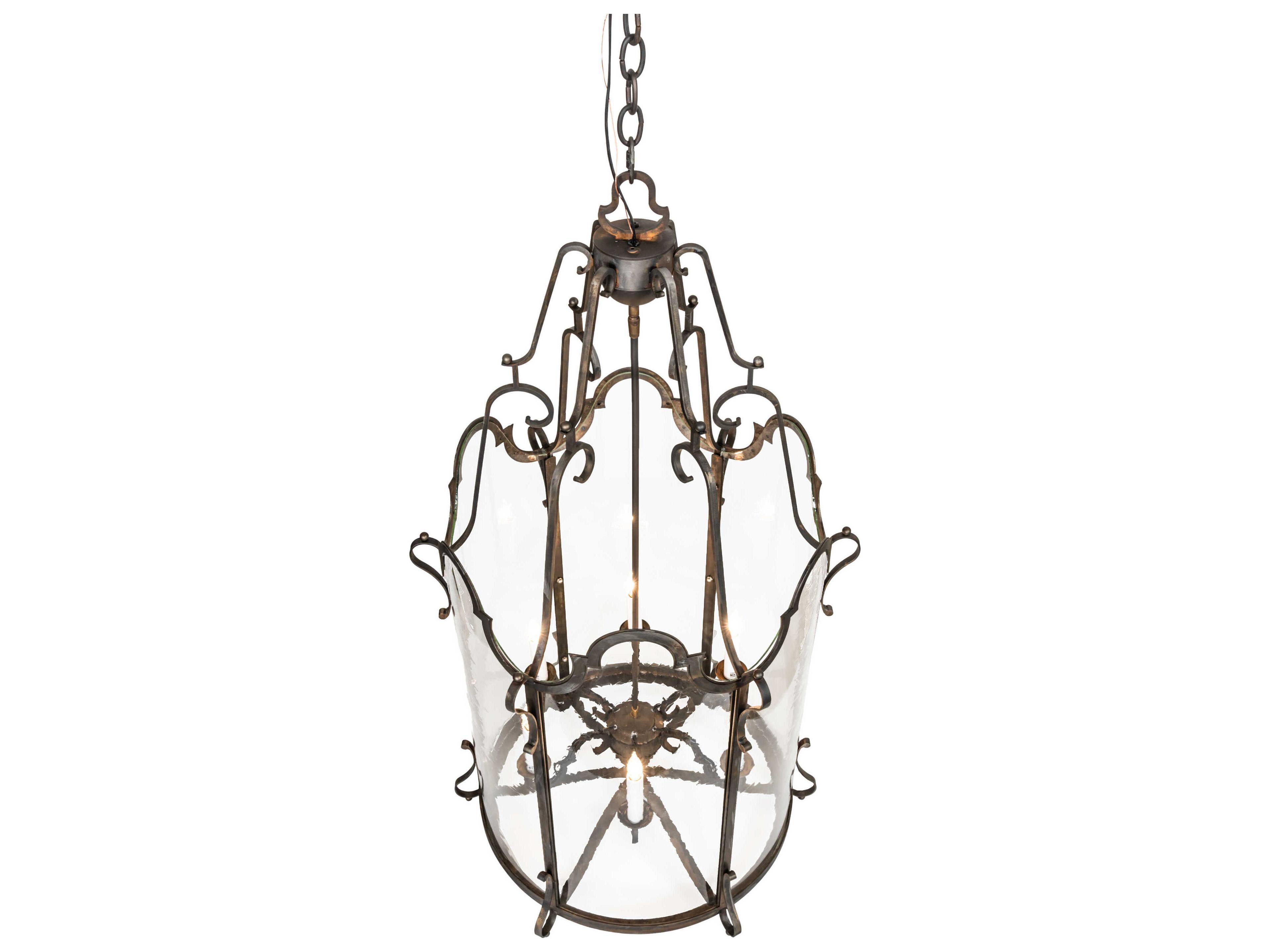 Meyda Dubrek 6-Light Blackened Steel Chandelier