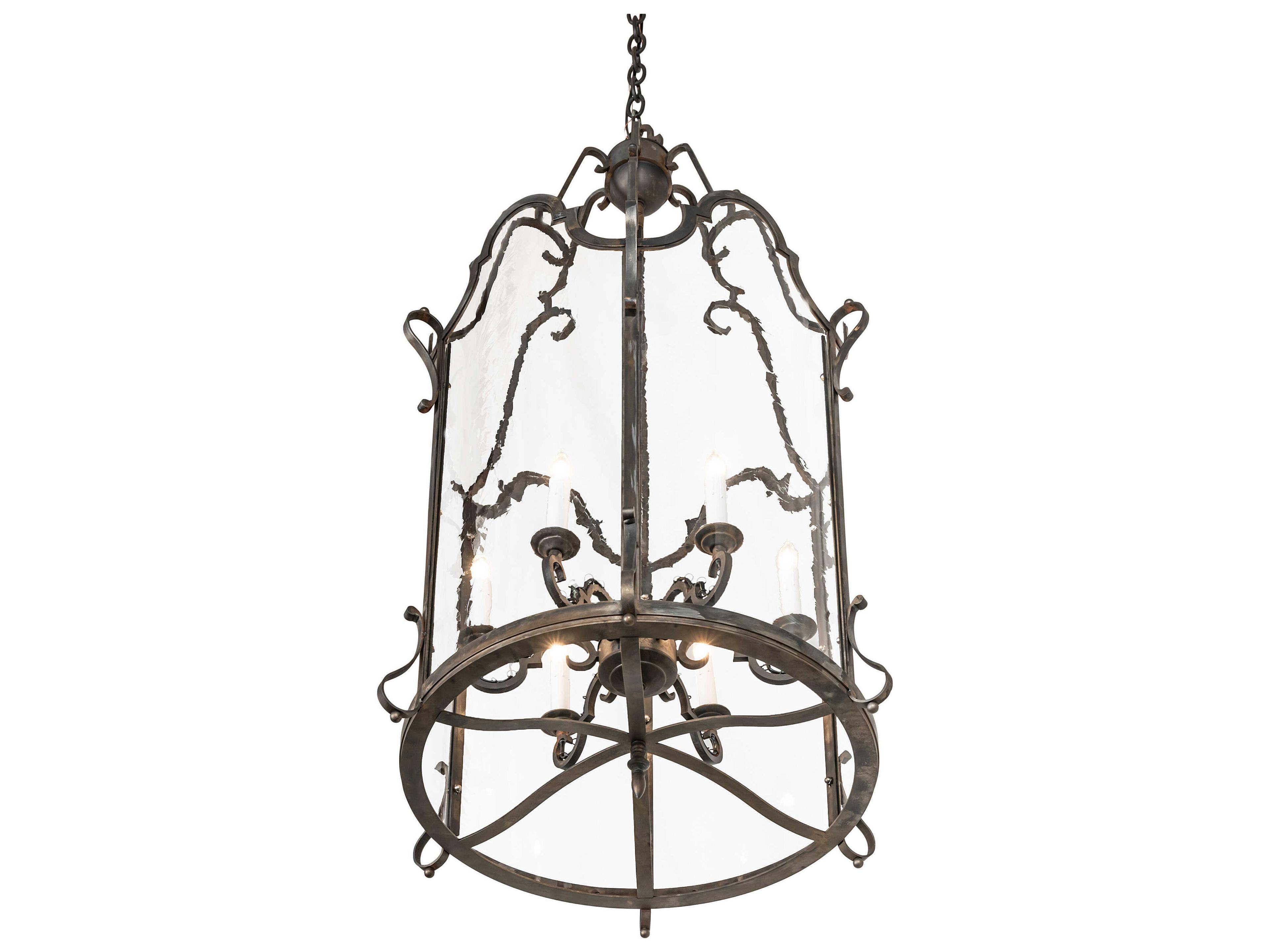 Meyda Dubrek 6-Light Blackened Steel Chandelier
