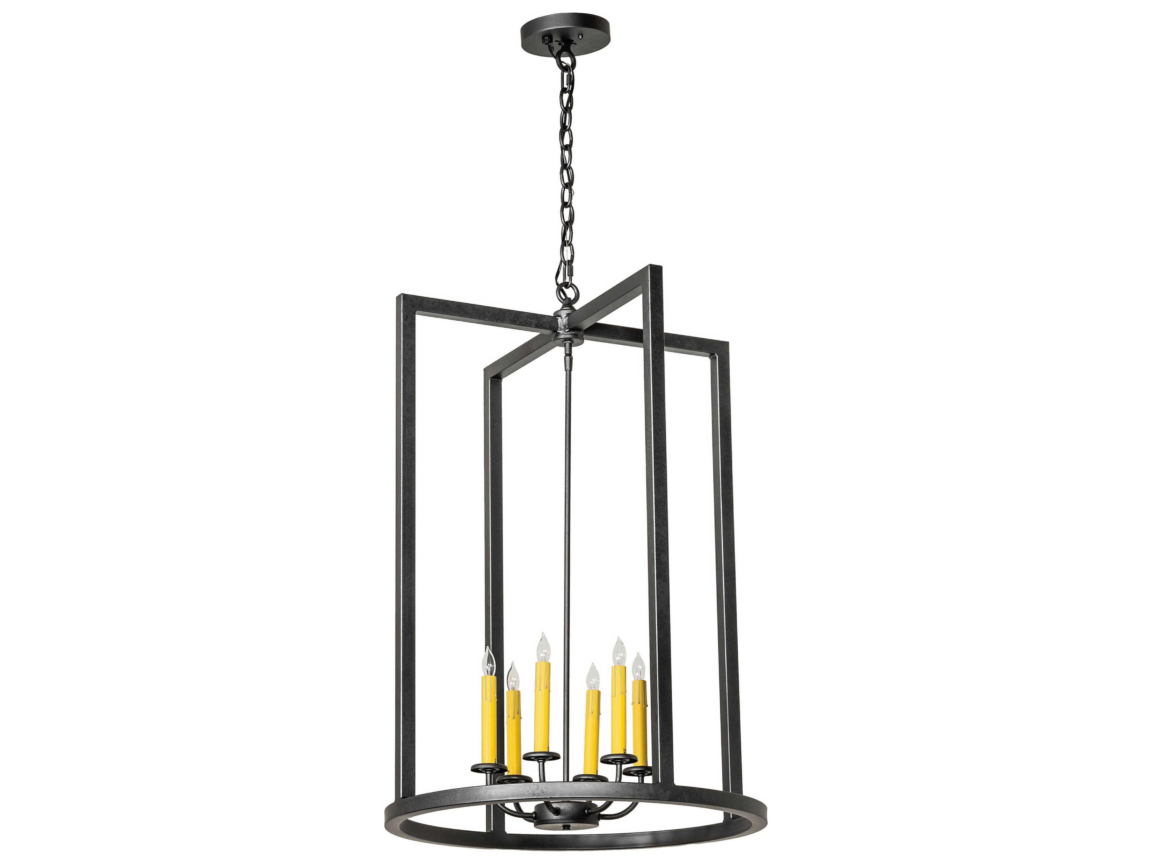 Meyda Porte Tournante 6-Light Old Wrought Iron Pendant