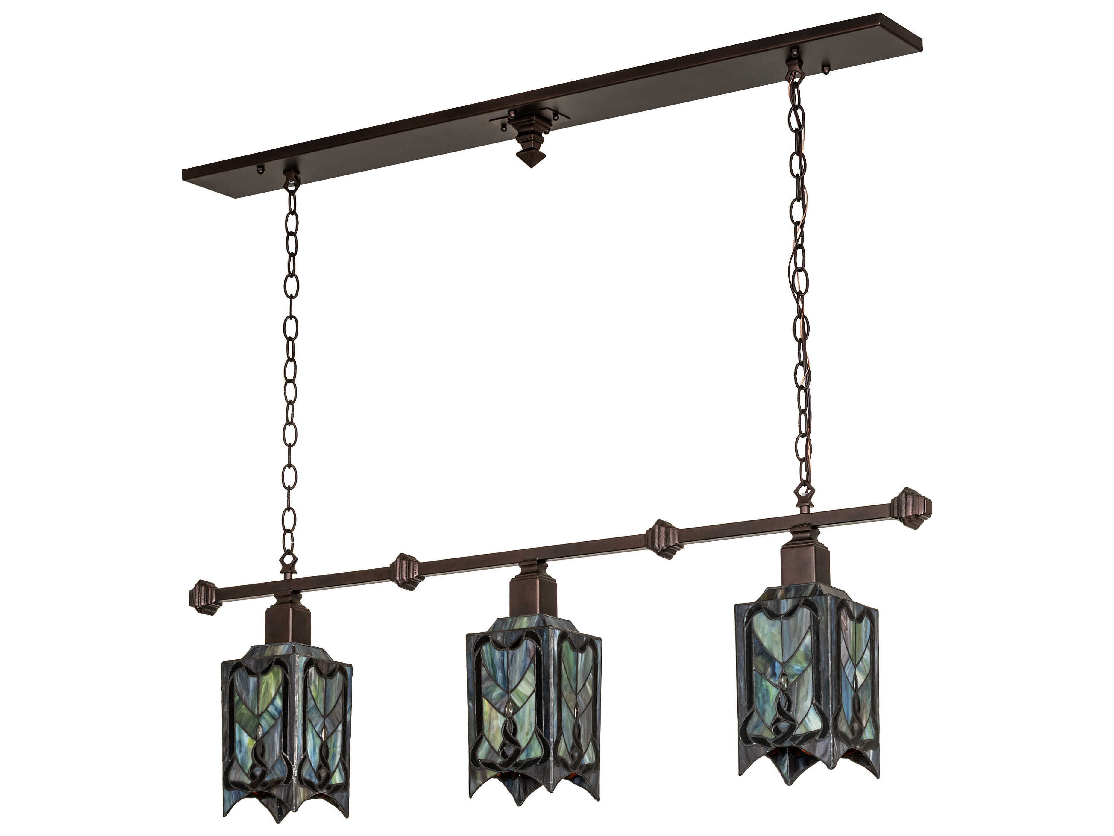 Meyda Cottage Mission 3-Light Mahogany Bronze Island Pendant