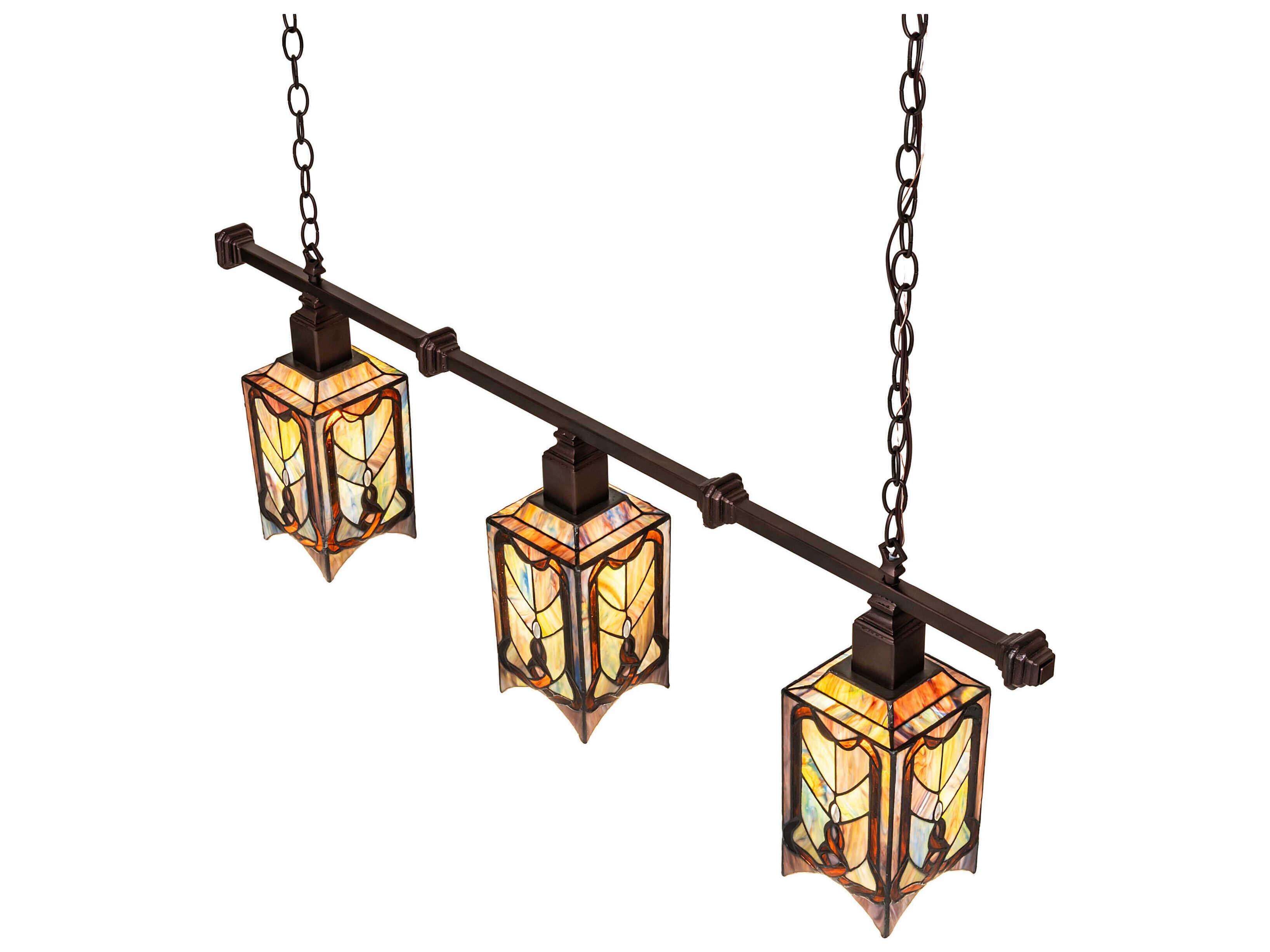 Meyda Cottage Mission 3-Light Mahogany Bronze Island Pendant