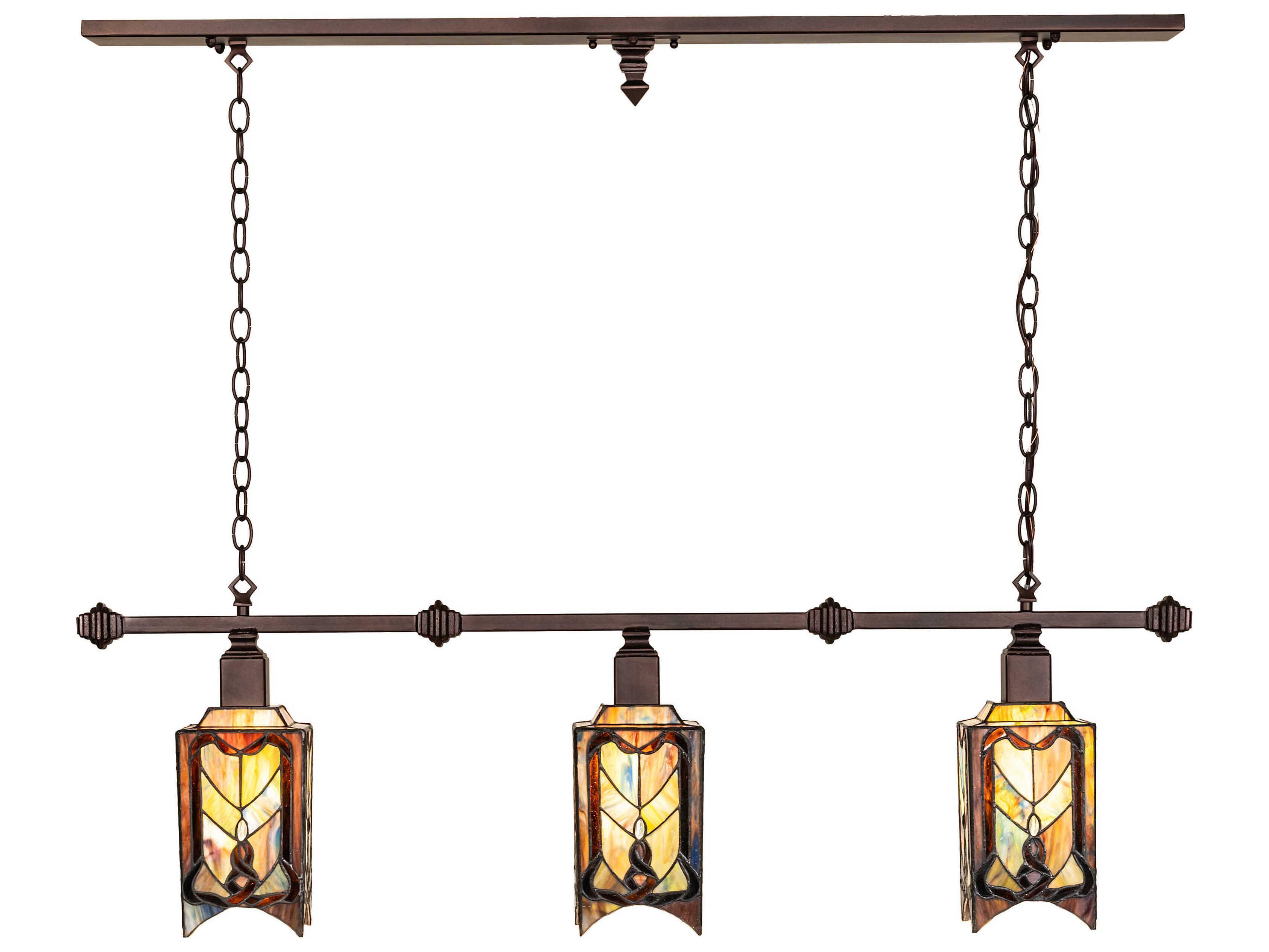 Meyda Cottage Mission 3-Light Mahogany Bronze Island Pendant