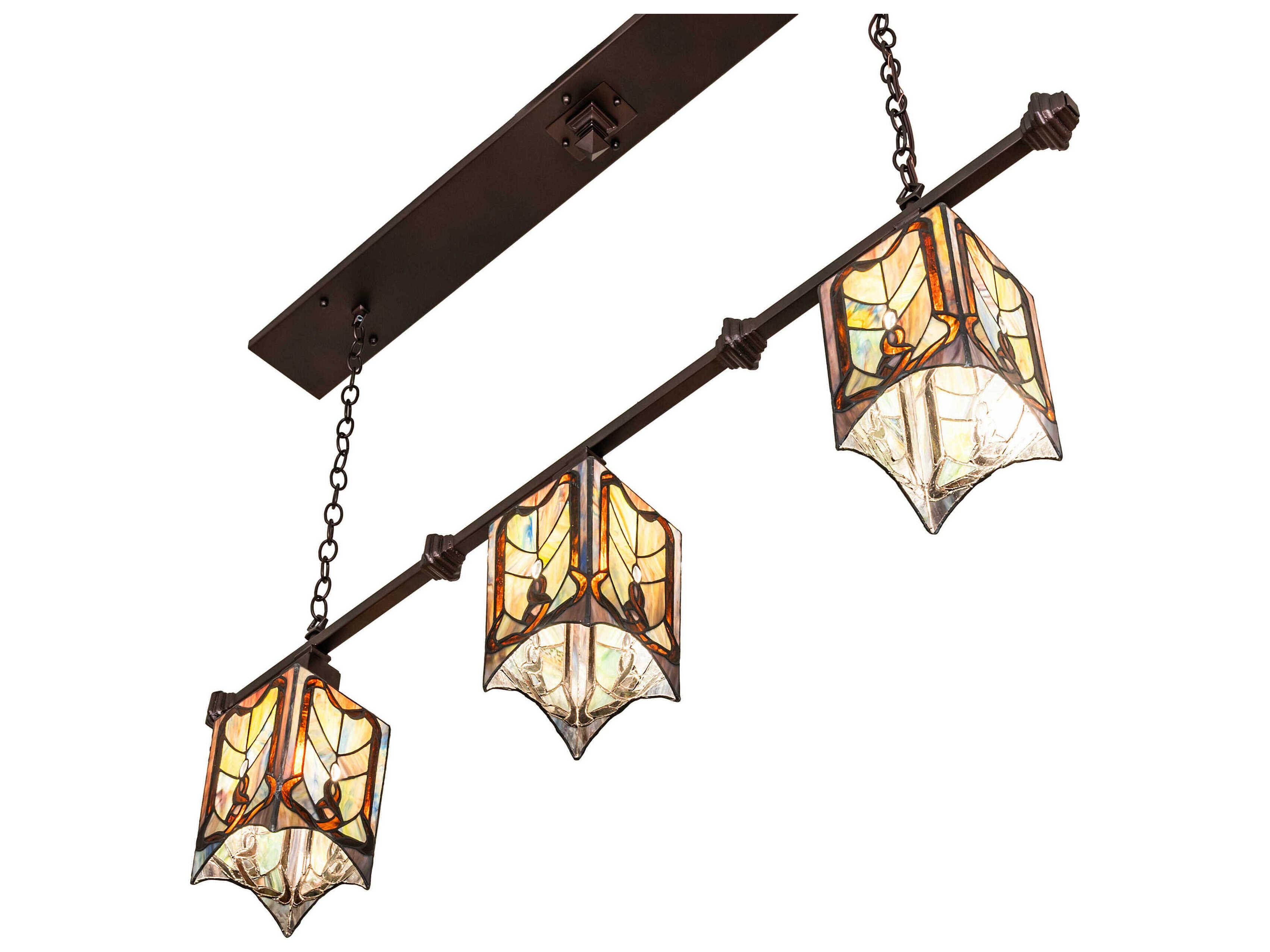 Meyda Cottage Mission 3-Light Mahogany Bronze Island Pendant