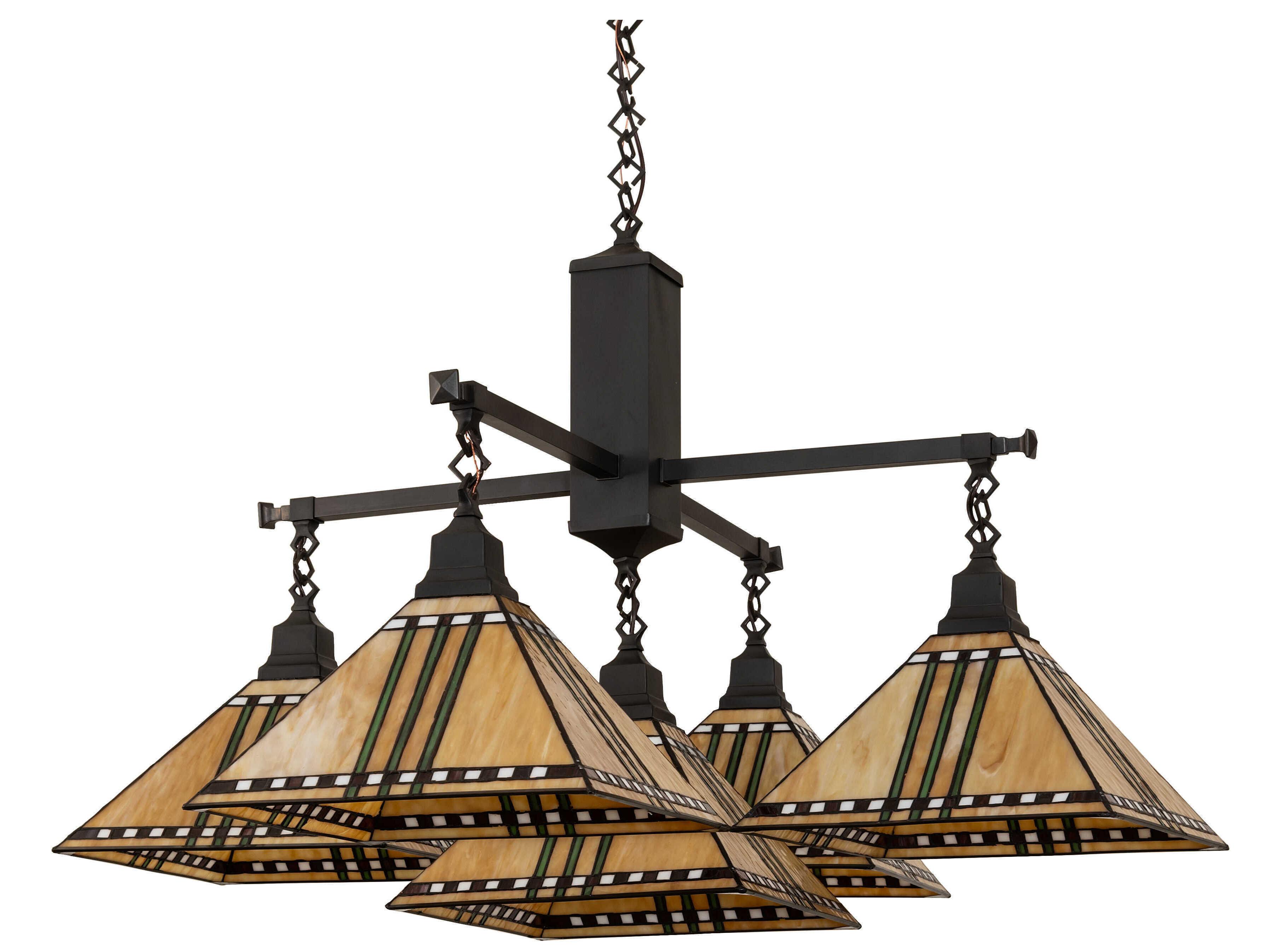 Meyda Prairie Corn 5-Light Craftsman Brown Traditional Empire Chandelier