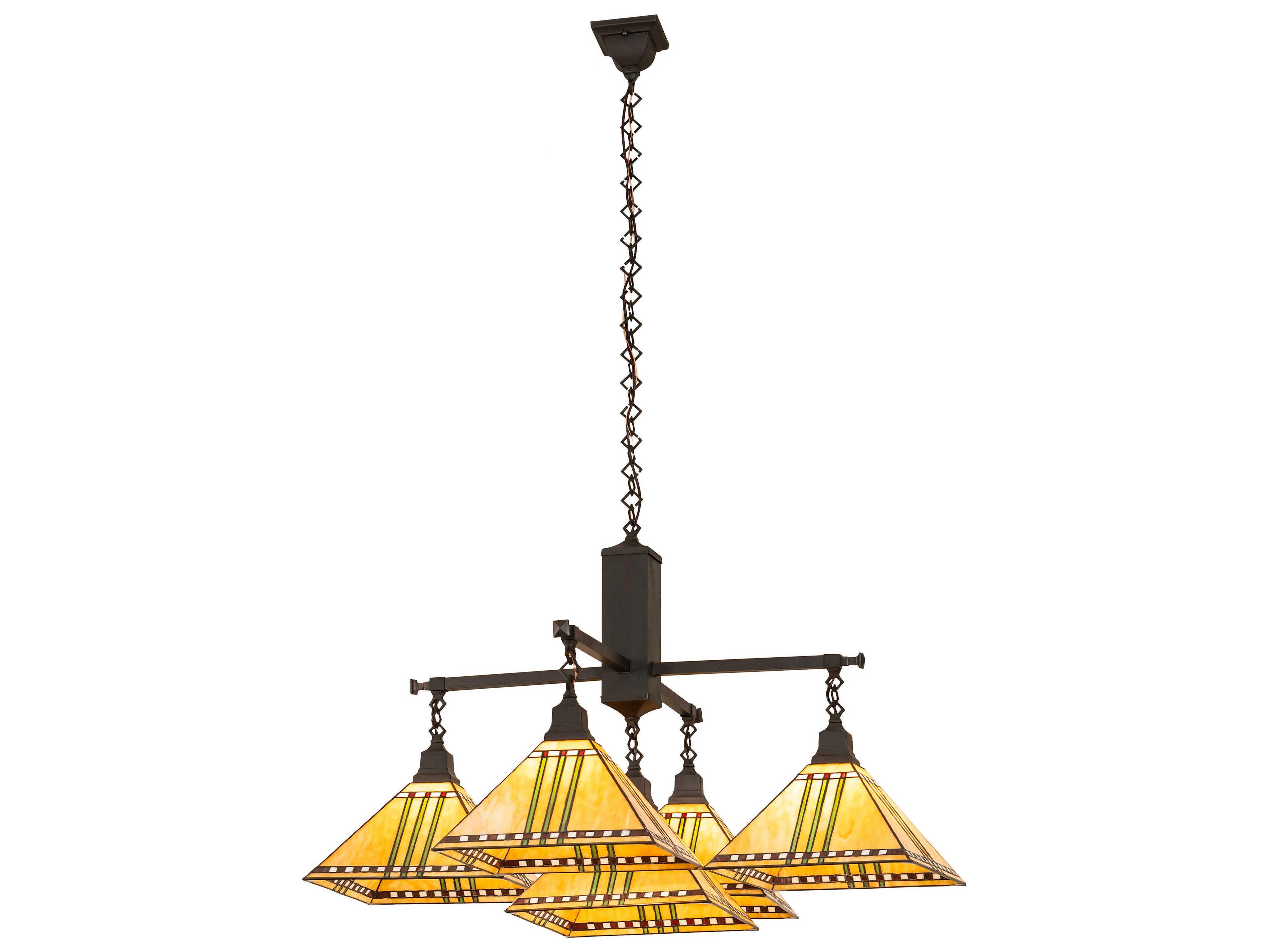 Meyda Prairie Corn 5-Light Craftsman Brown Traditional Empire Chandelier