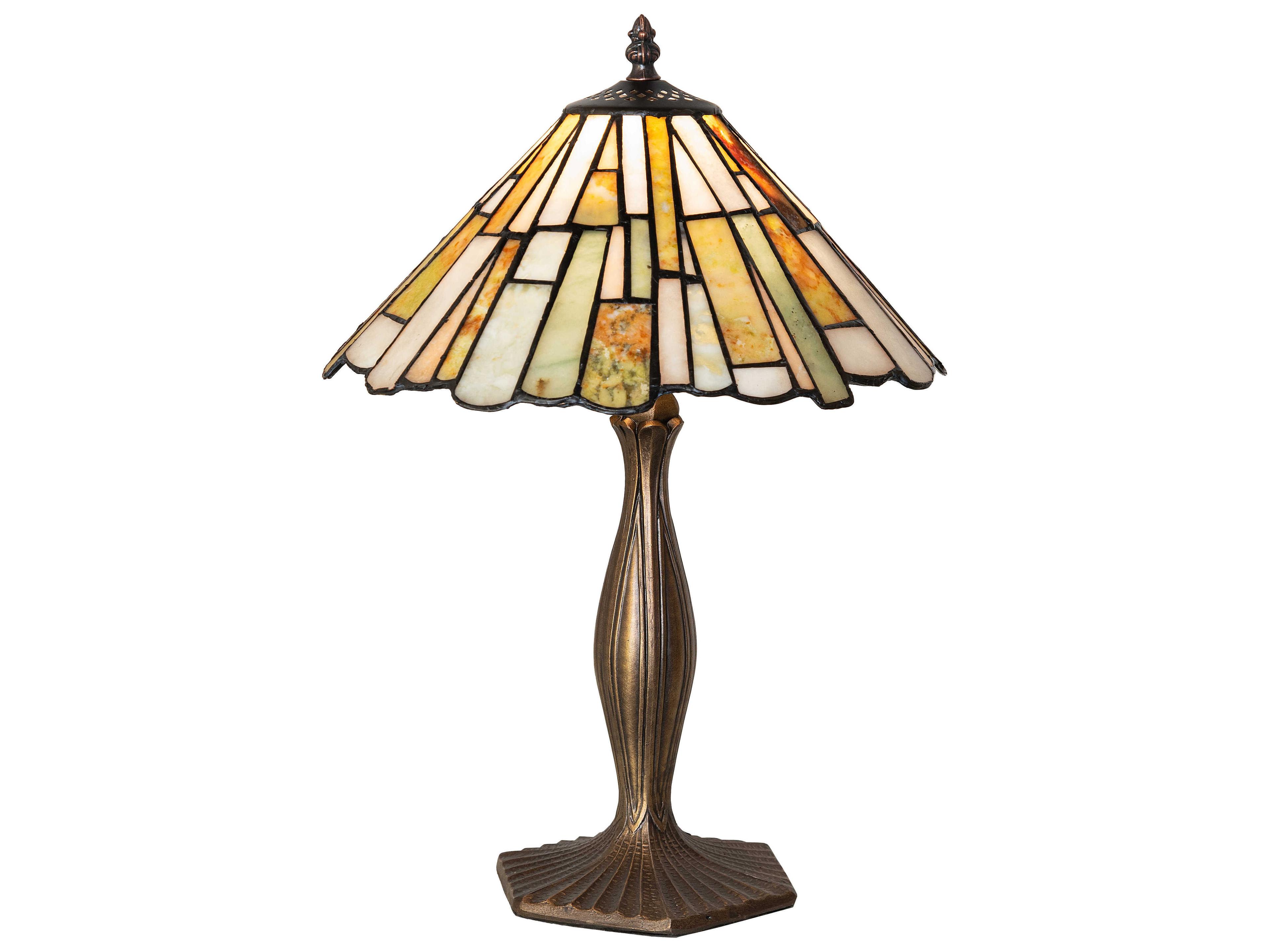 Meyda Delta 1-Light Mahogany Bronze Table Lamp