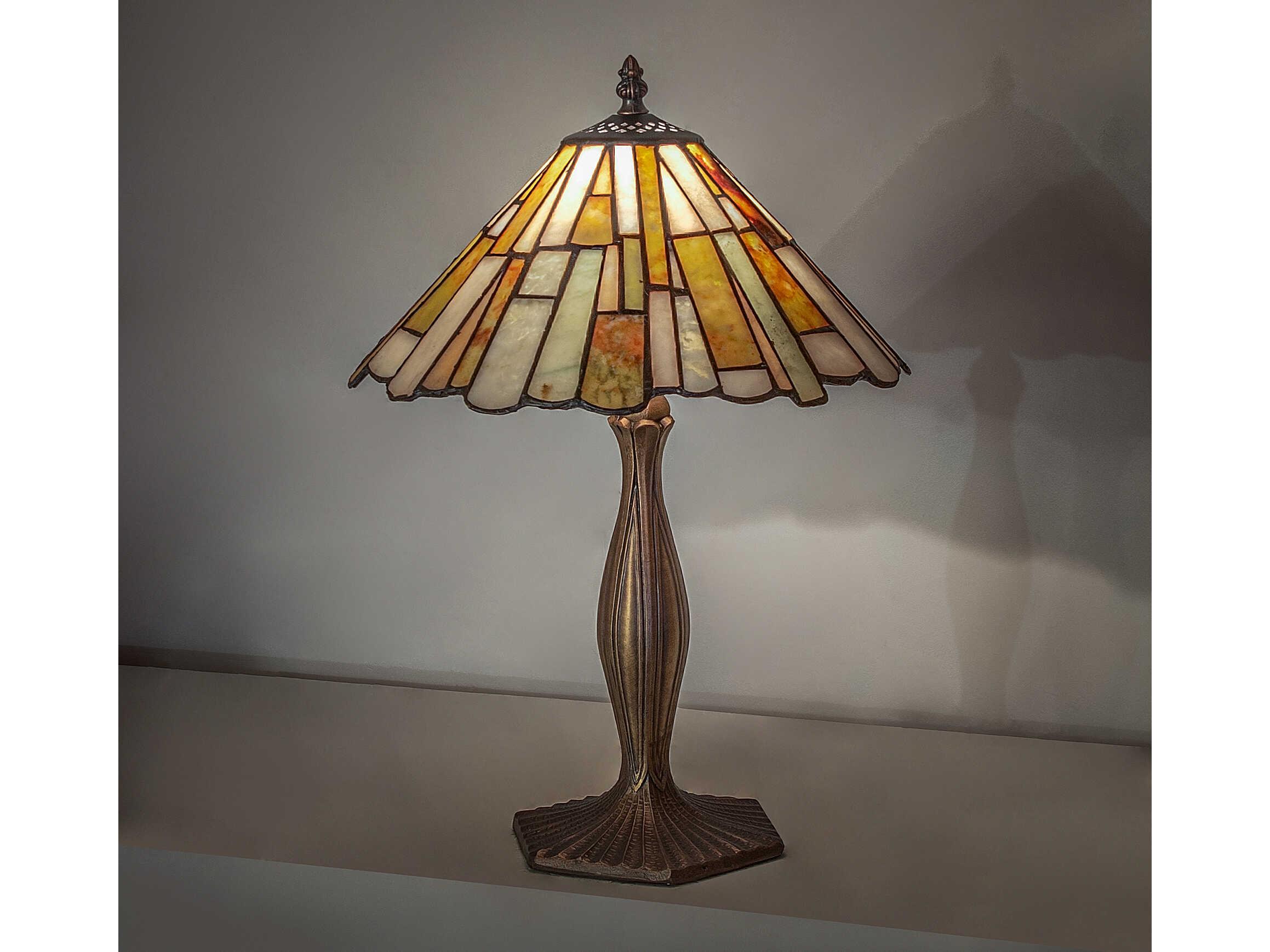 Meyda Delta 1-Light Mahogany Bronze Table Lamp
