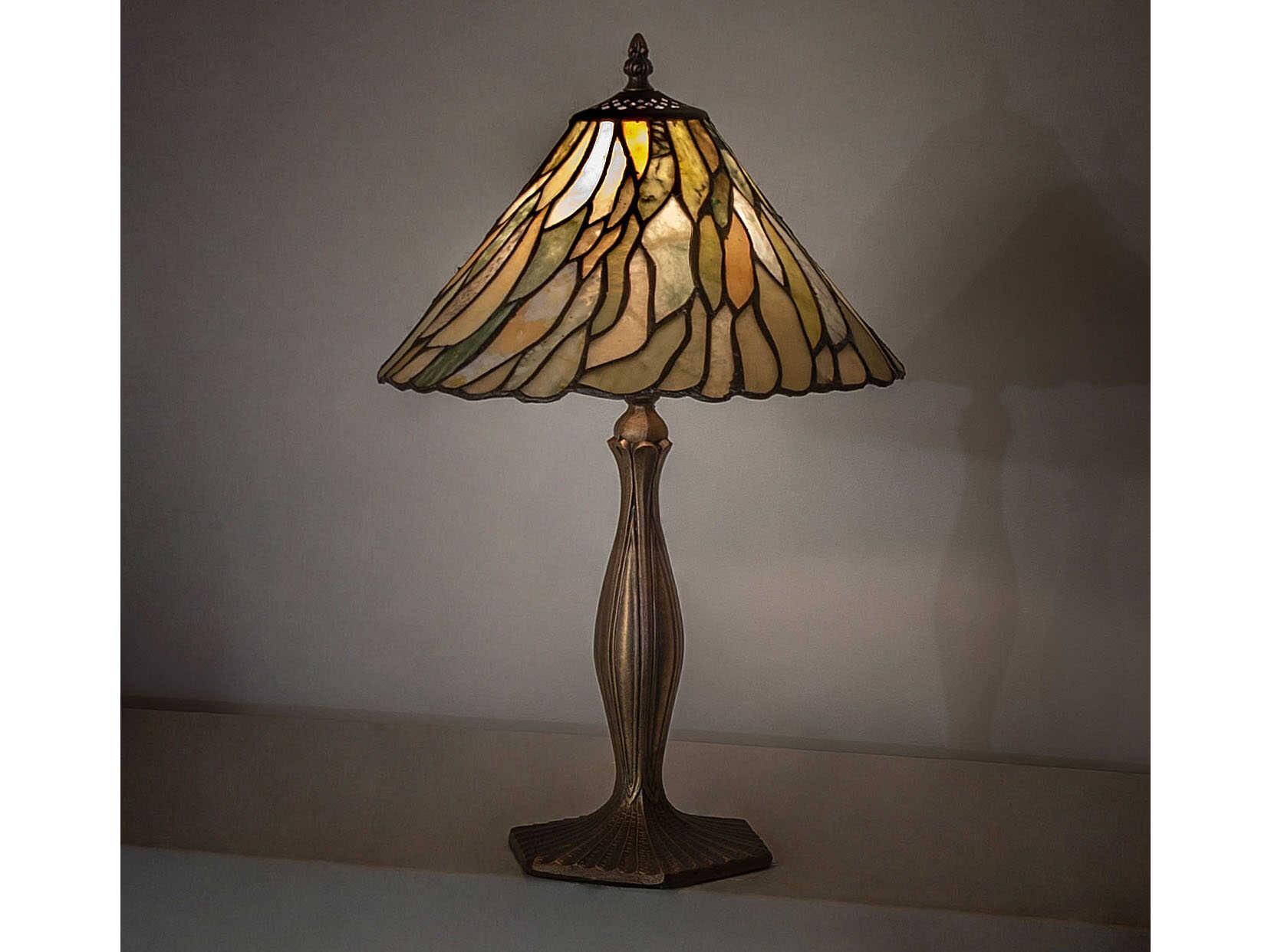 Meyda Willow 1-Light Mahogany Bronze Table Lamp