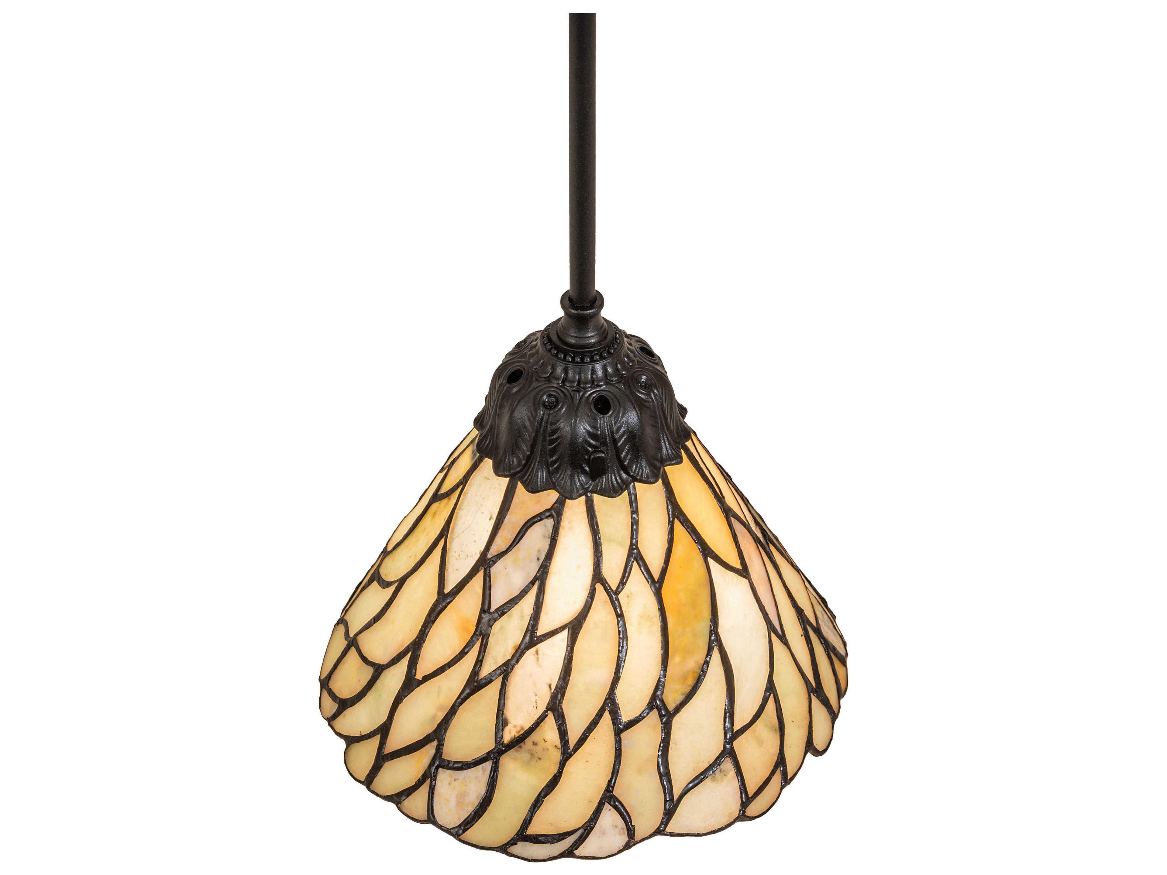 Meyda Willow 1-Light Mahogany Bronze Mini Pendant