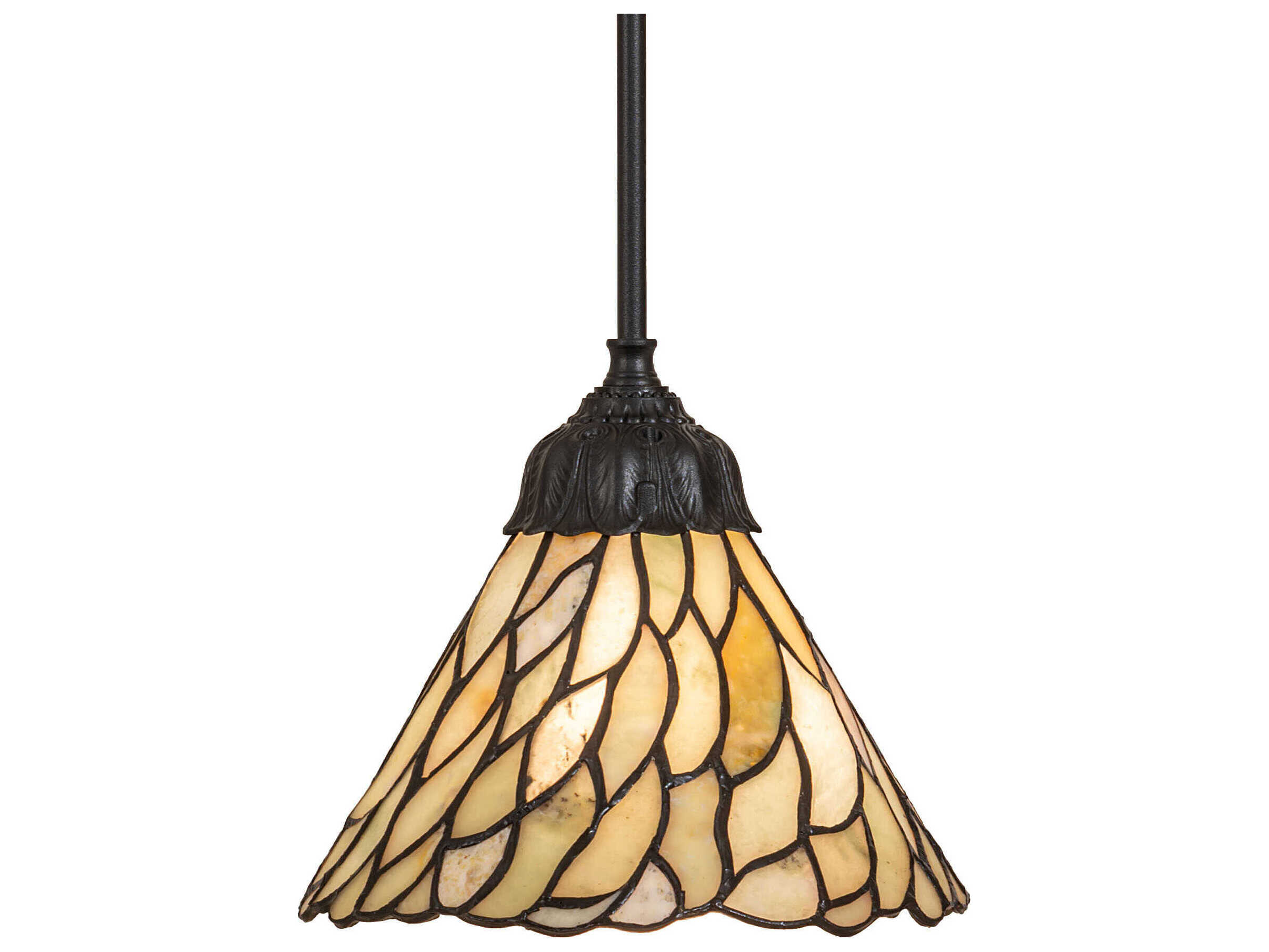 Meyda Willow 1-Light Mahogany Bronze Mini Pendant