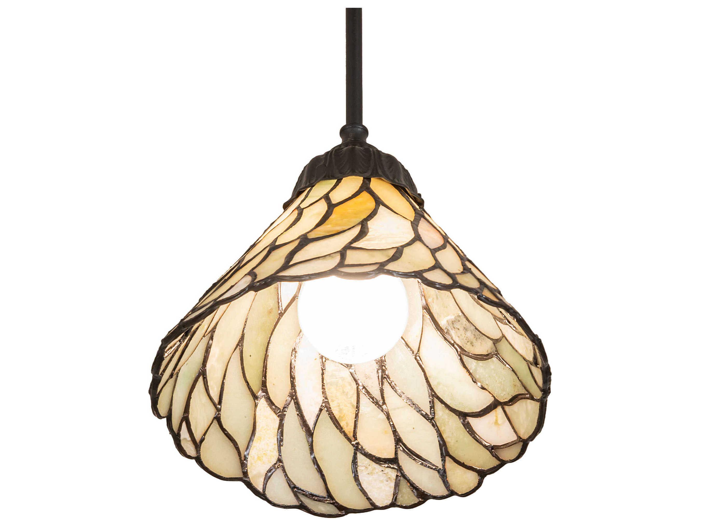 Meyda Willow 1-Light Mahogany Bronze Mini Pendant