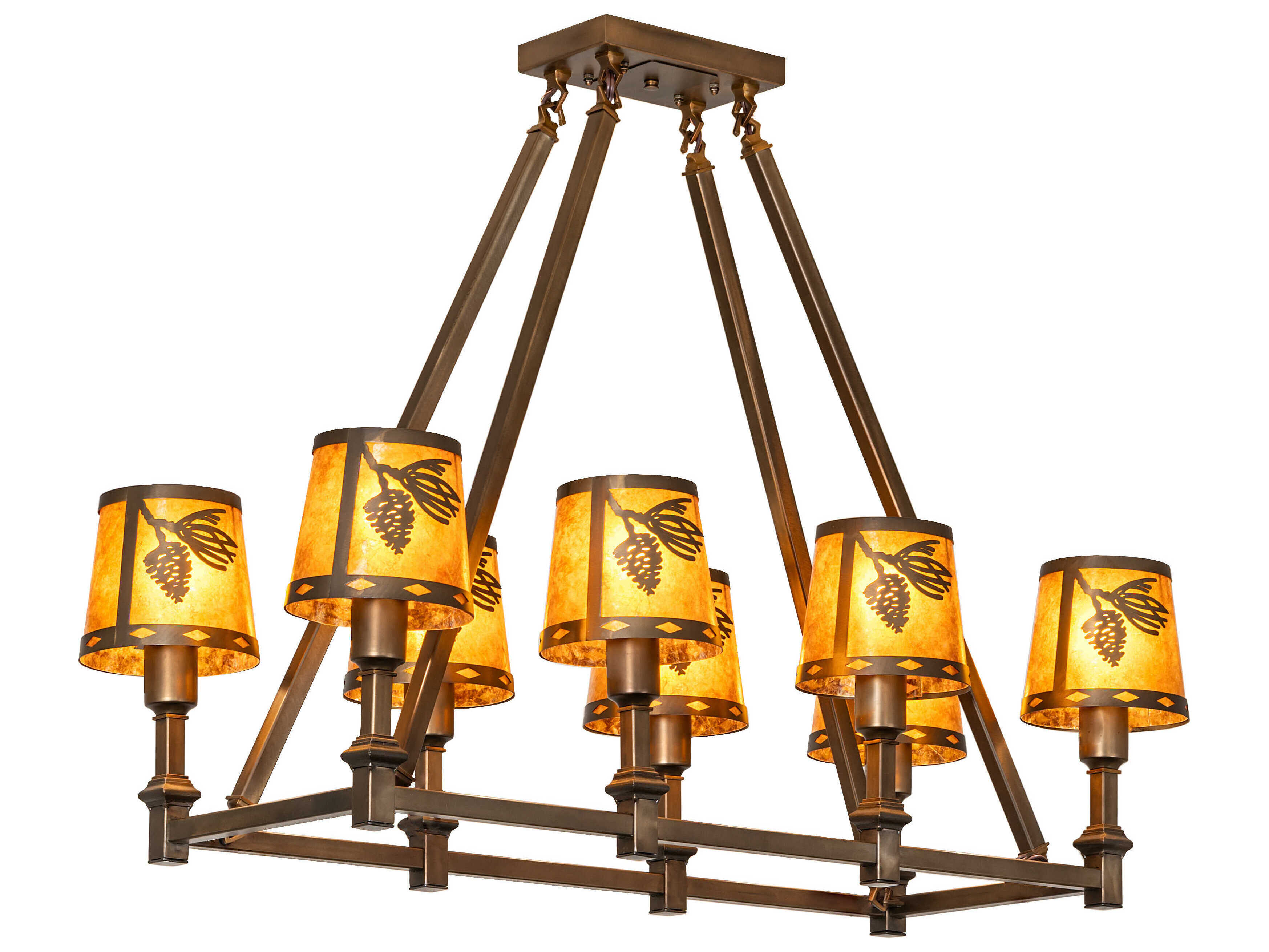 Meyda Balsam Pine 8-Light Antique Copper Island Pendant