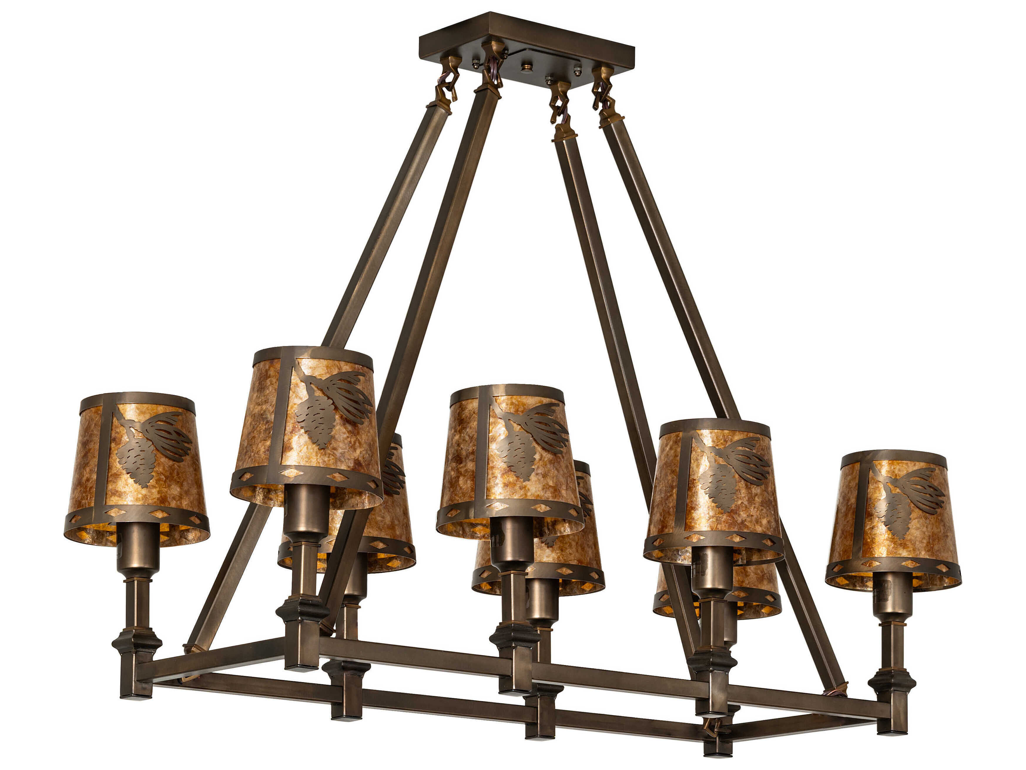 Meyda Balsam Pine 8-Light Antique Copper Island Pendant