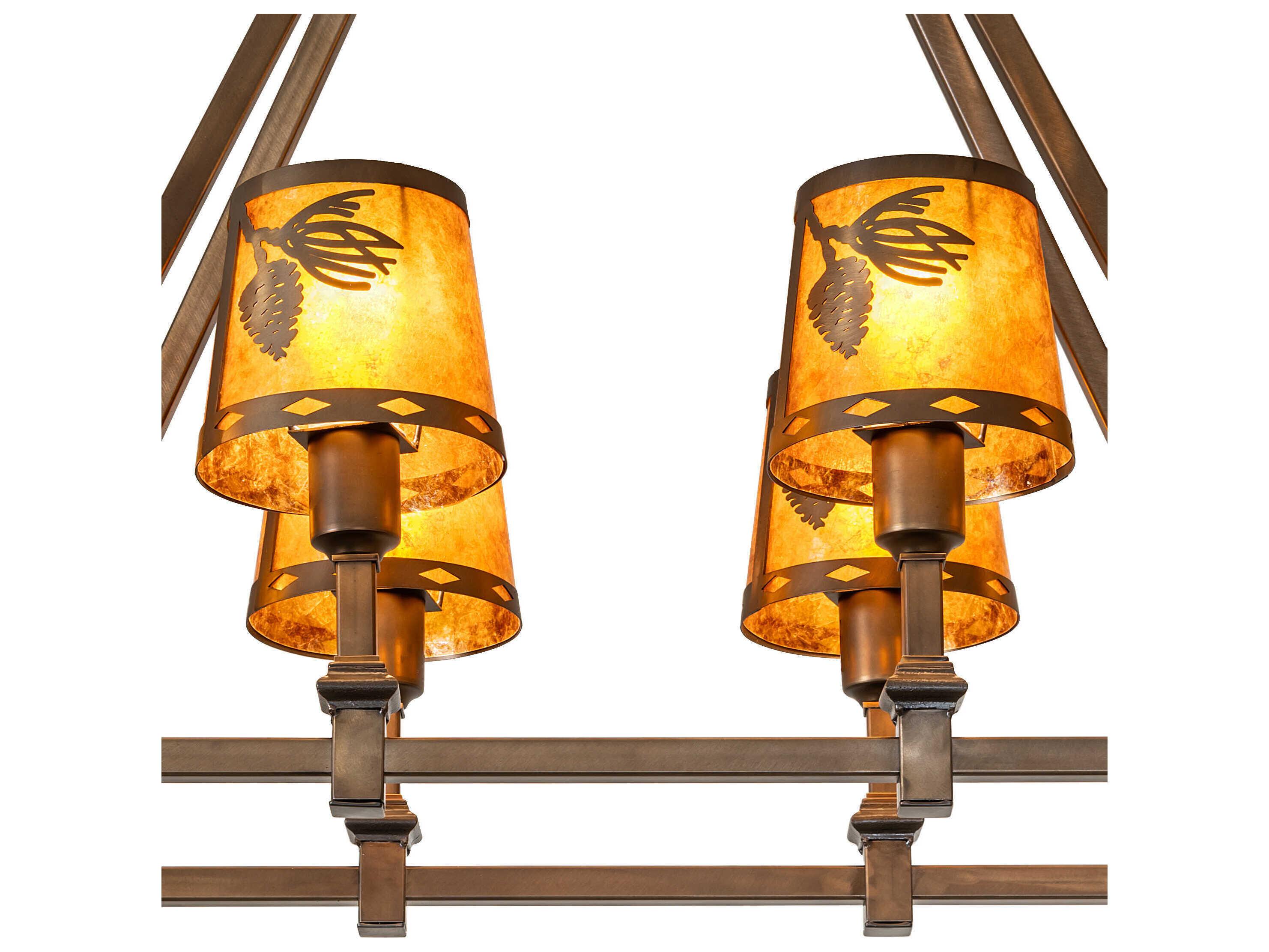 Meyda Balsam Pine 8-Light Antique Copper Island Pendant