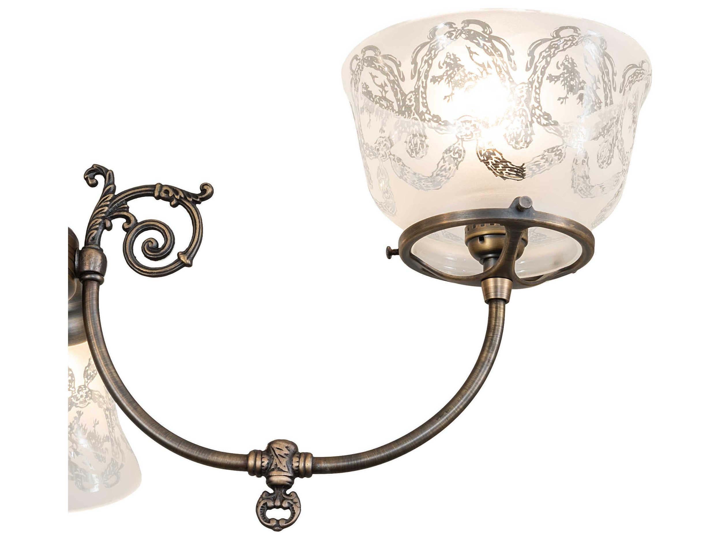 Meyda Revival Gas & Electric 4-Light Antique Brass Chandelier