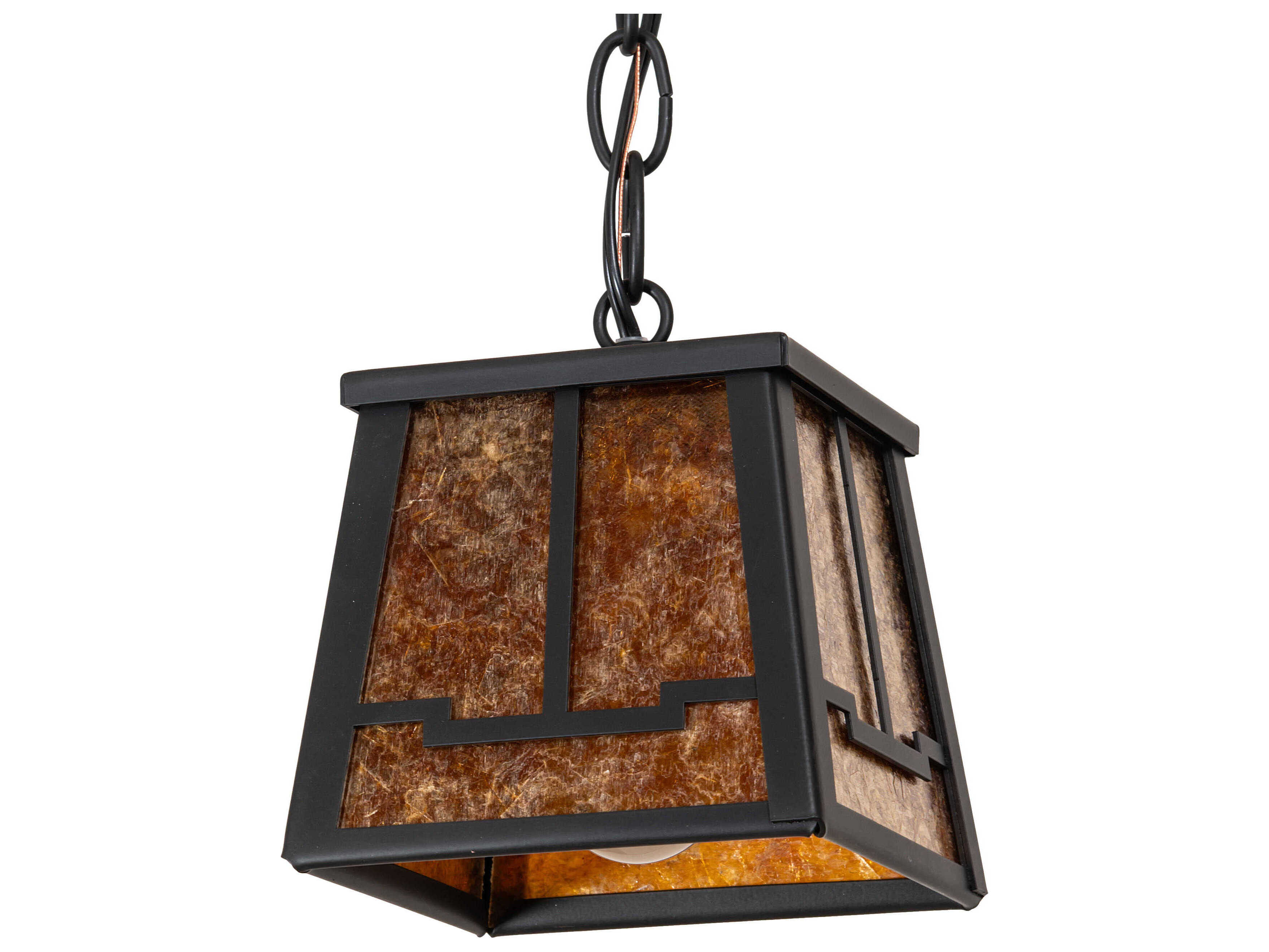 Meyda Valley View 1-Light Flat Black Mini Pendant
