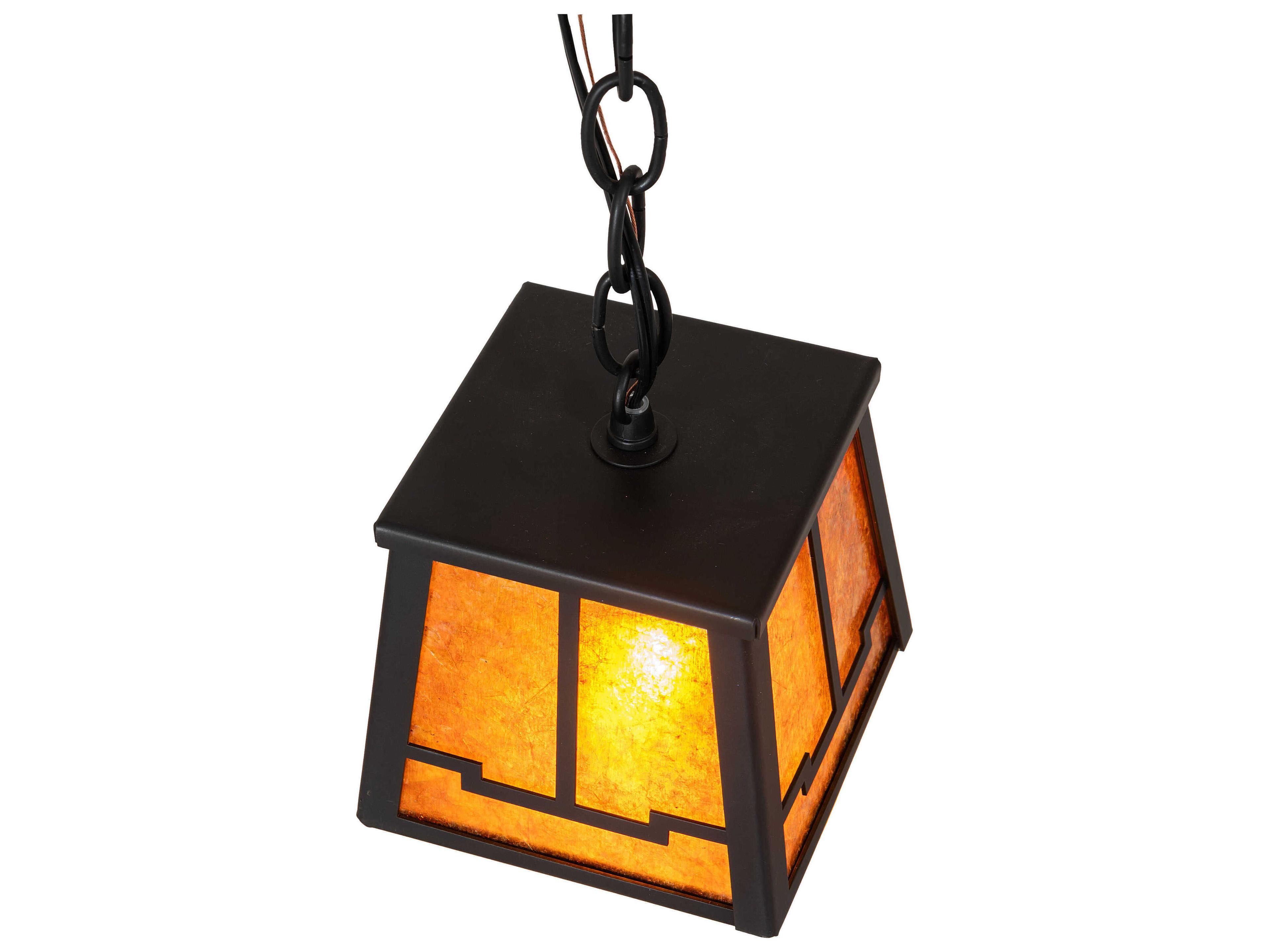 Meyda Valley View 1-Light Flat Black Mini Pendant