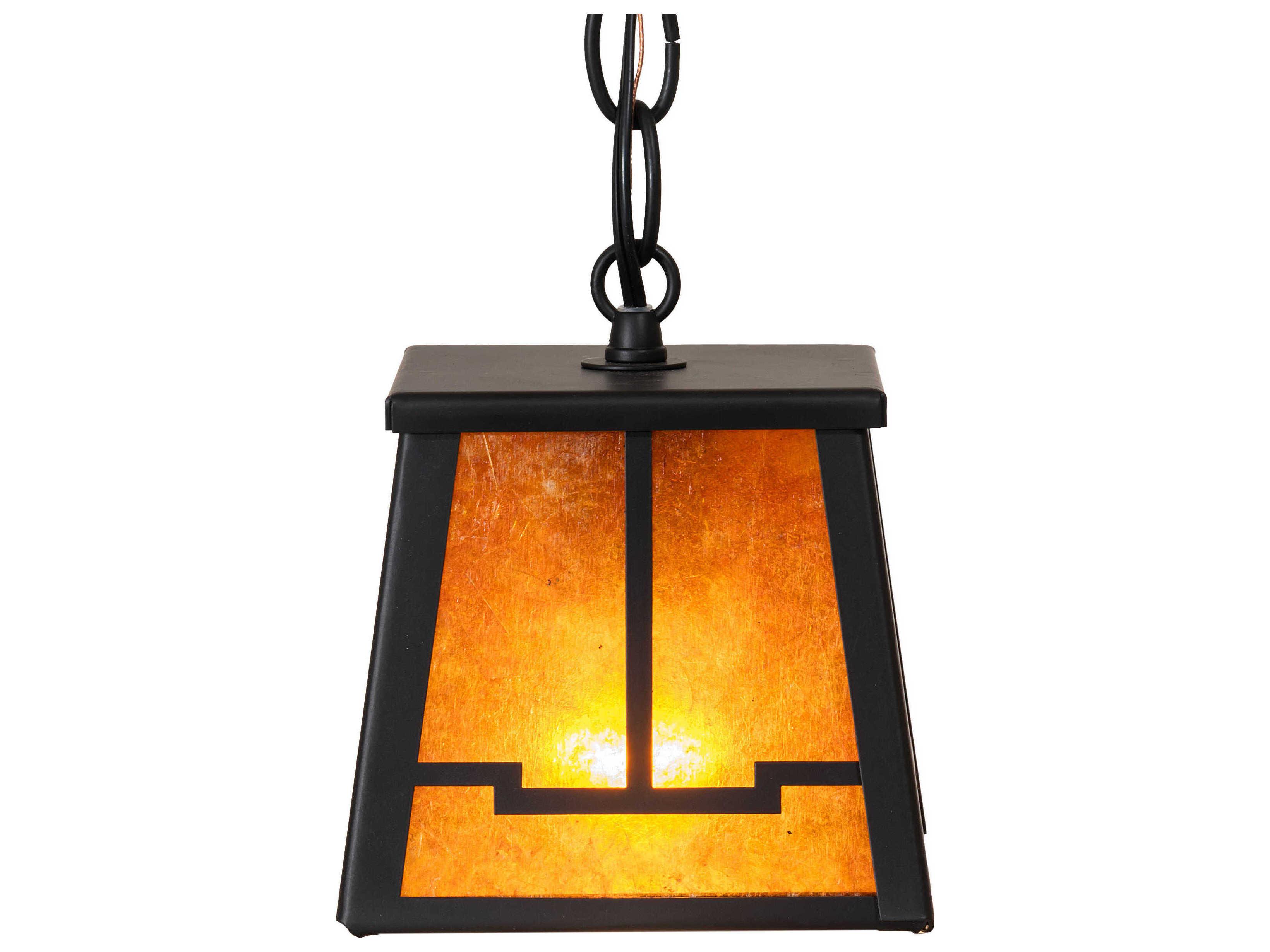 Meyda Valley View 1-Light Flat Black Mini Pendant