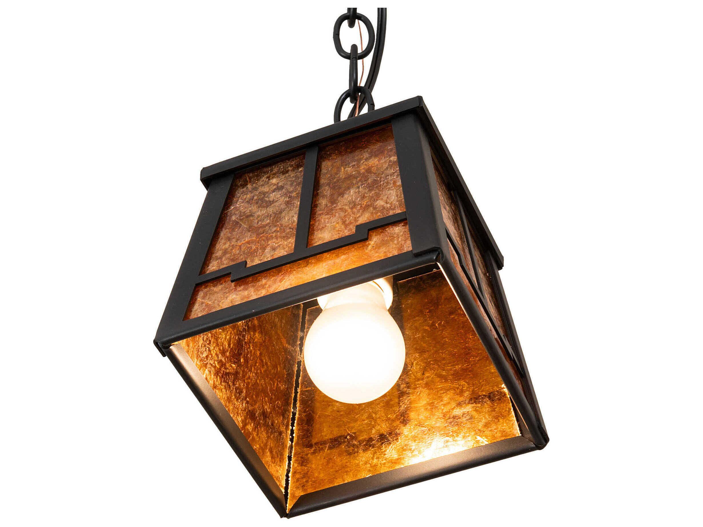 Meyda Valley View 1-Light Flat Black Mini Pendant