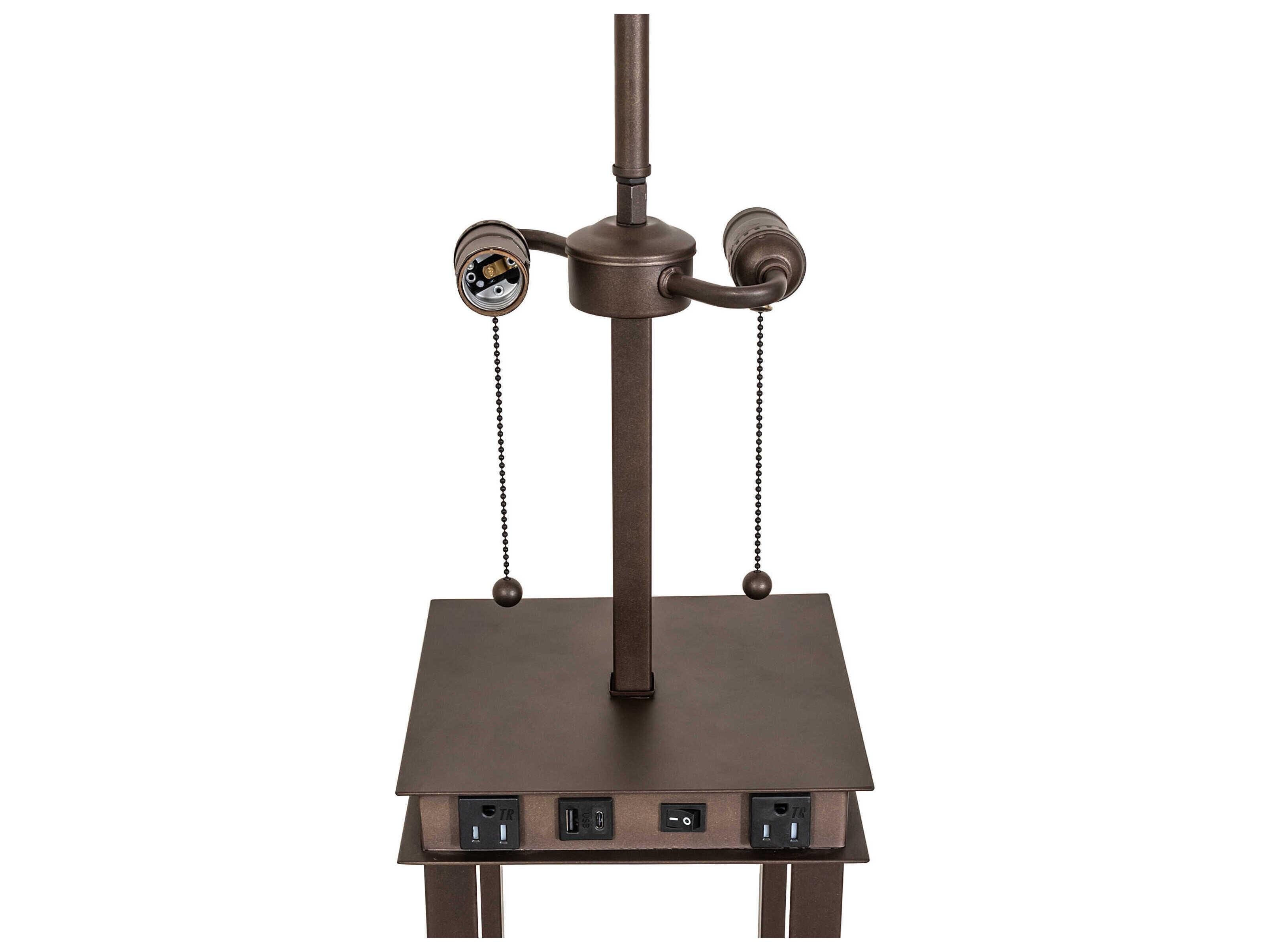 Meyda Mission 2-Light Tyler Bronze Table Base