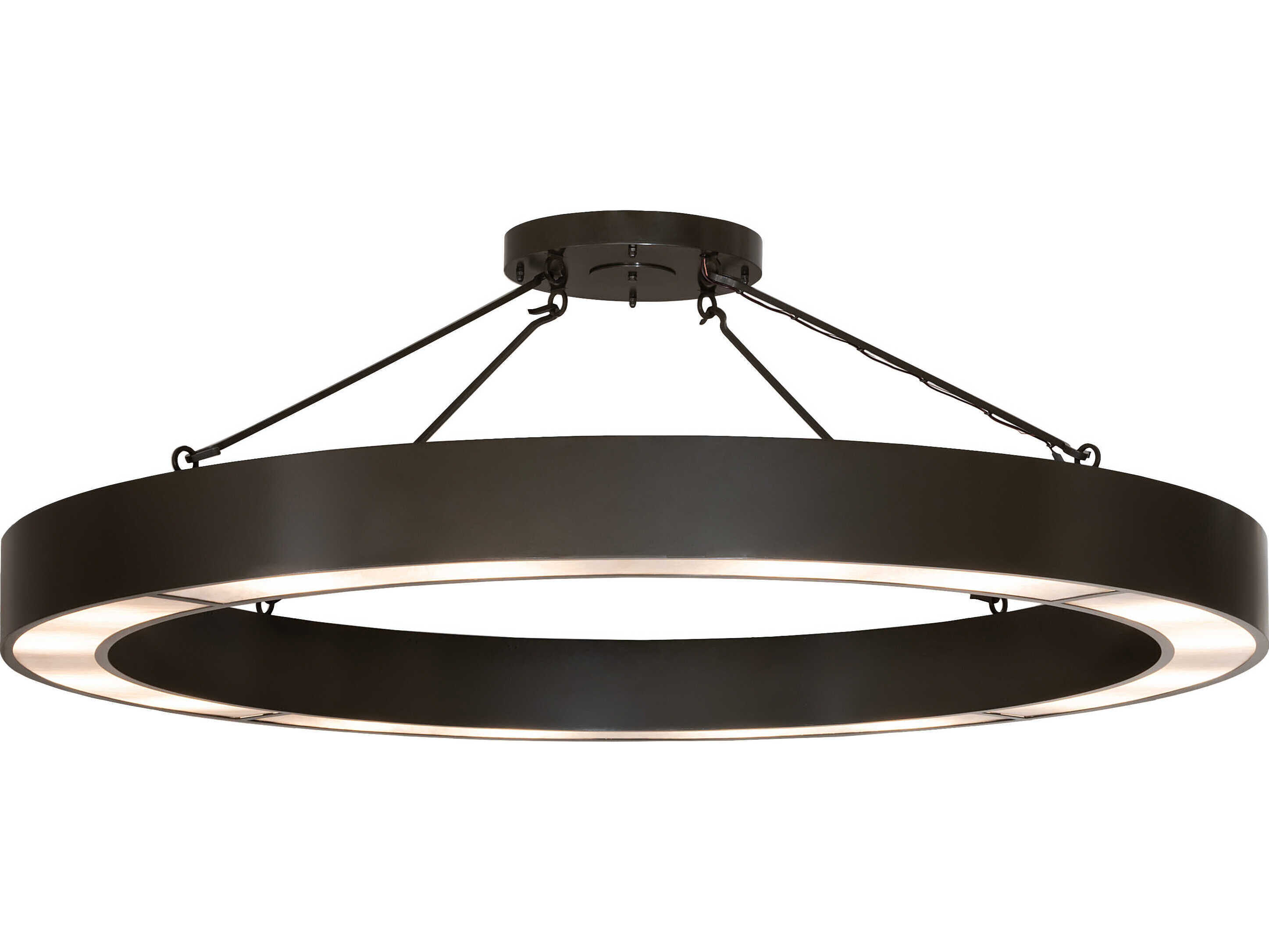 Meyda Loxley Escabroso 16-Light Rail Bronze Semi Flush Mount