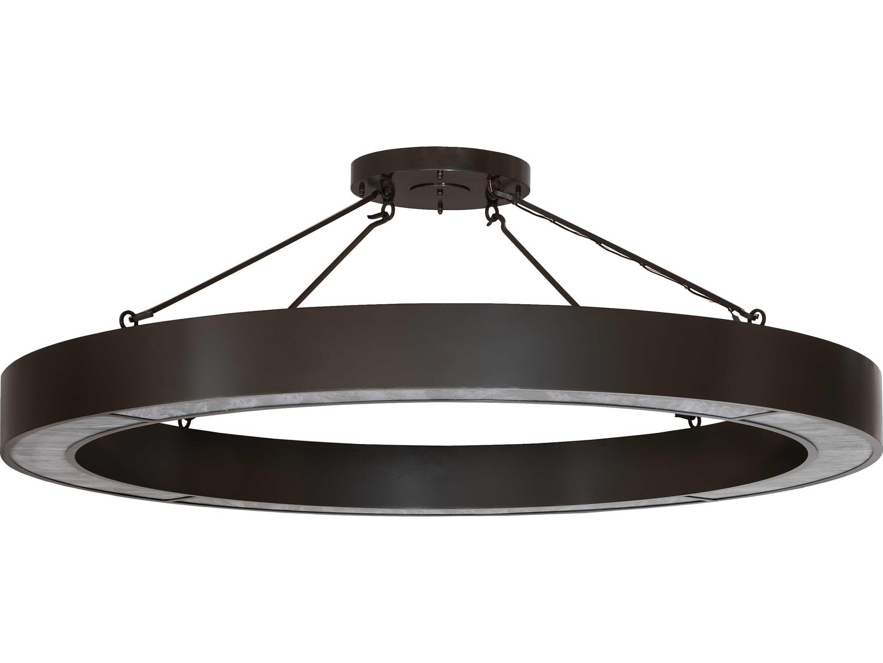 Meyda Loxley Escabroso 16-Light Rail Bronze Semi Flush Mount