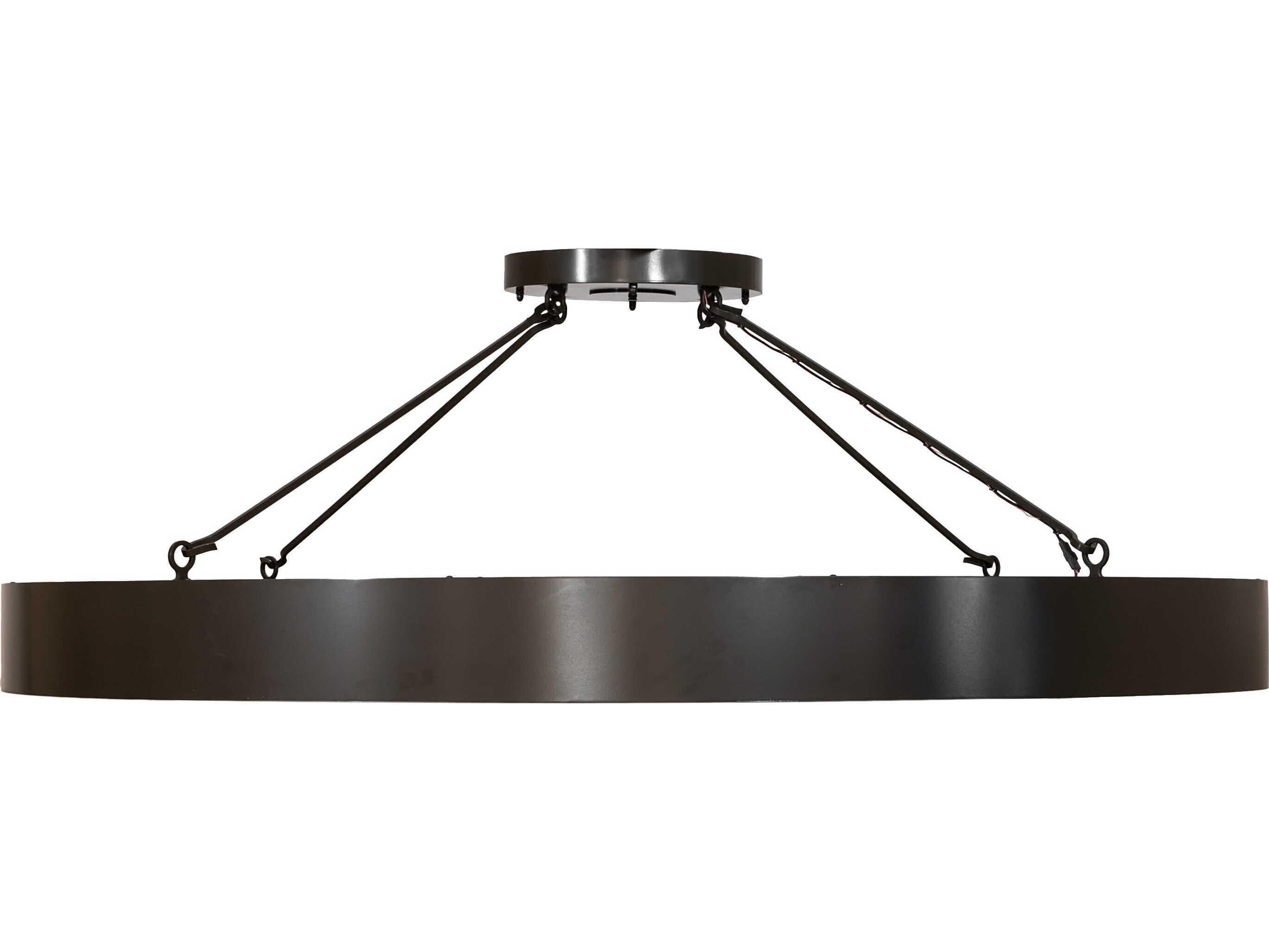 Meyda Loxley Escabroso 16-Light Rail Bronze Semi Flush Mount
