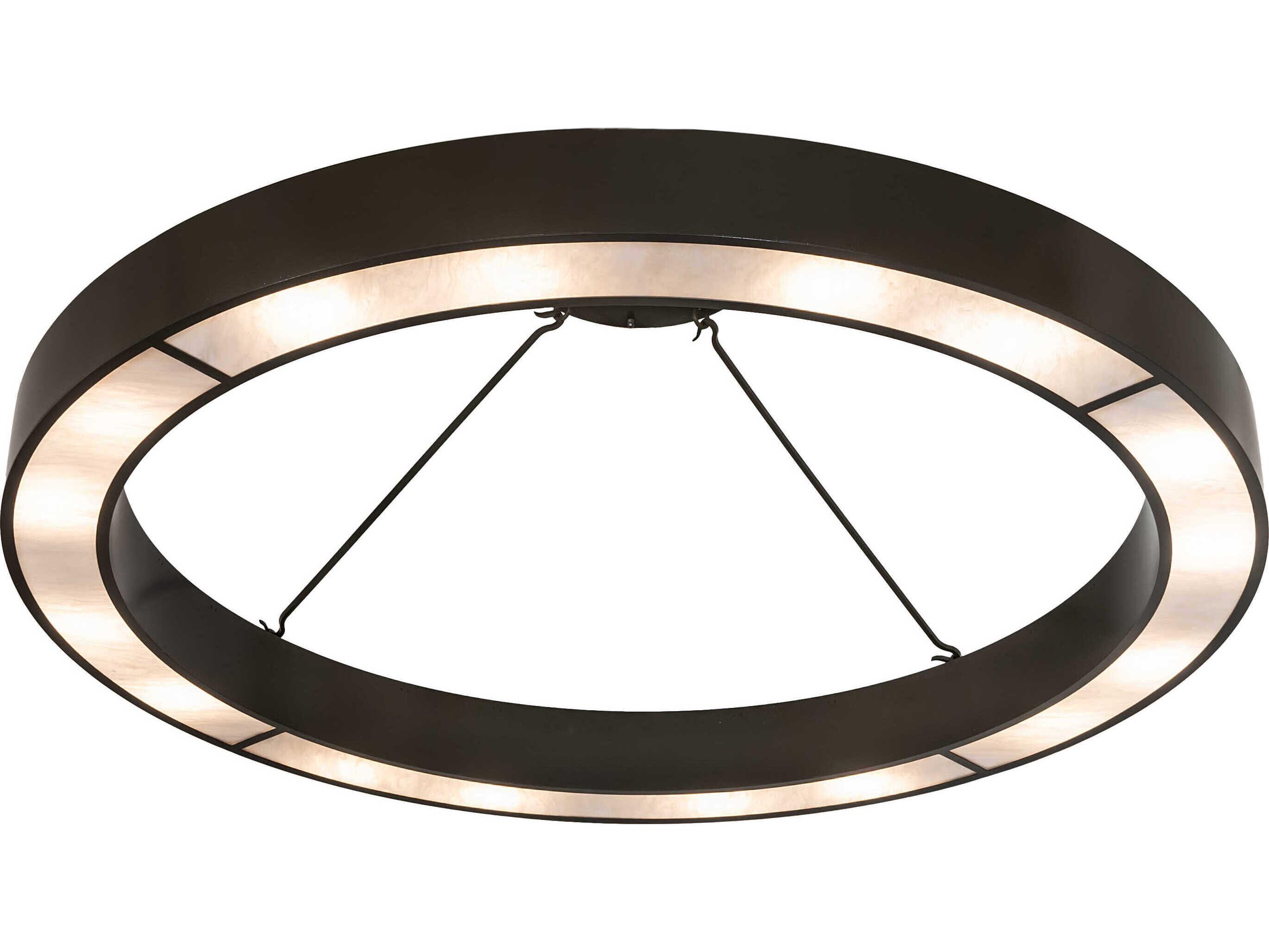 Meyda Loxley Escabroso 16-Light Rail Bronze Semi Flush Mount