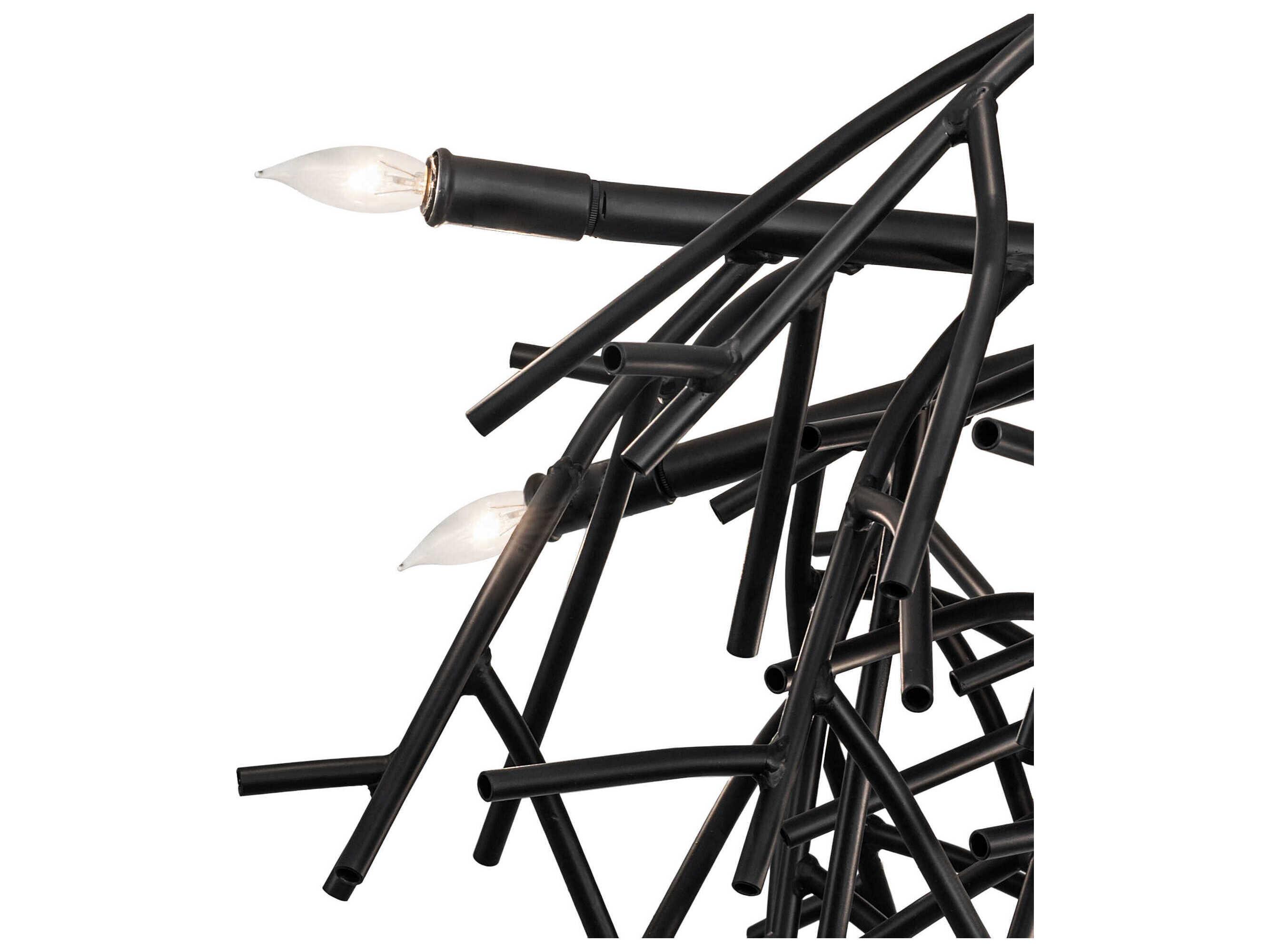 Meyda Thicket 12-Light Blackwash Flush Mount