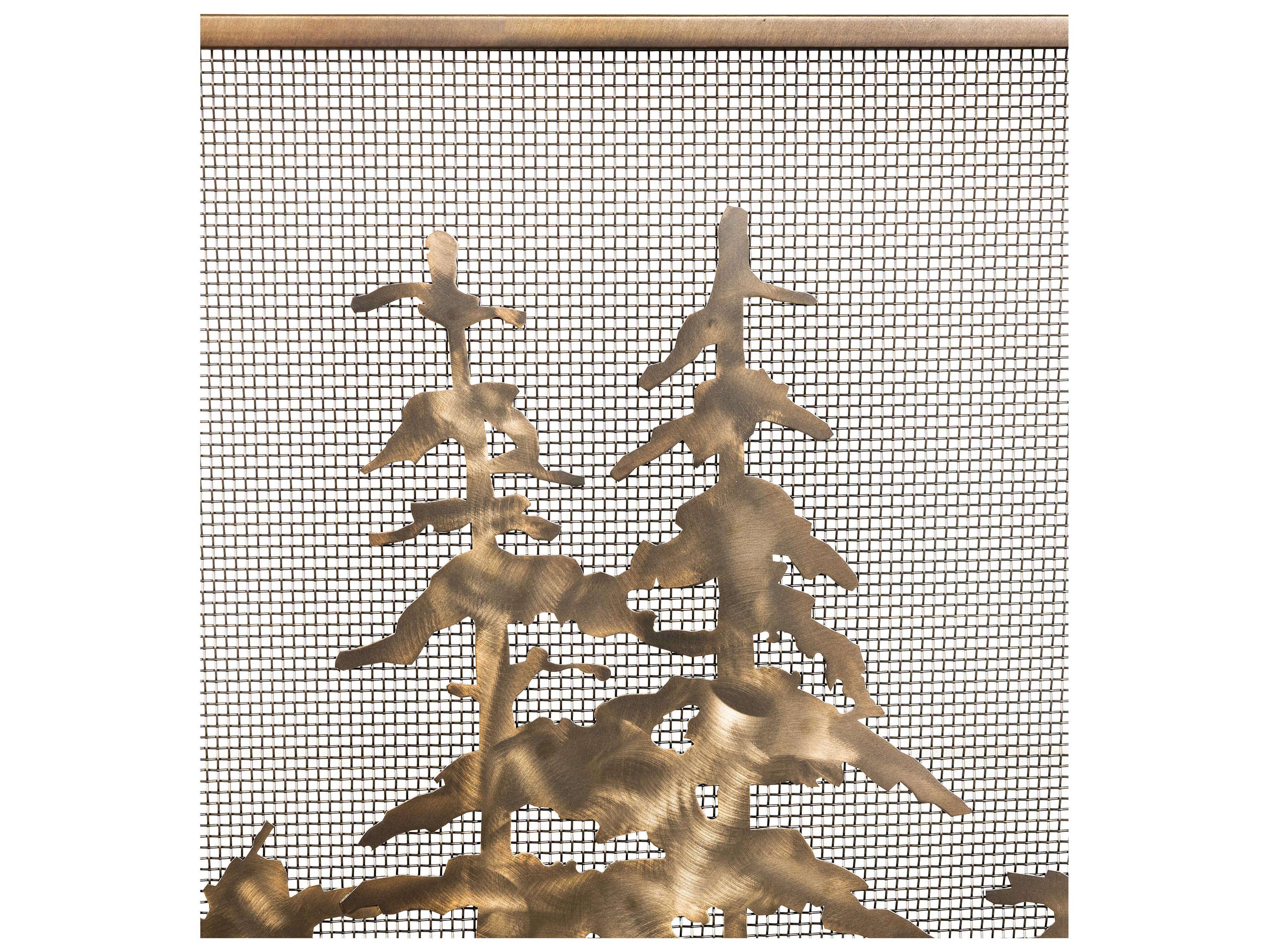 Meyda Antique Copper Tall Pines Fireplace Screen