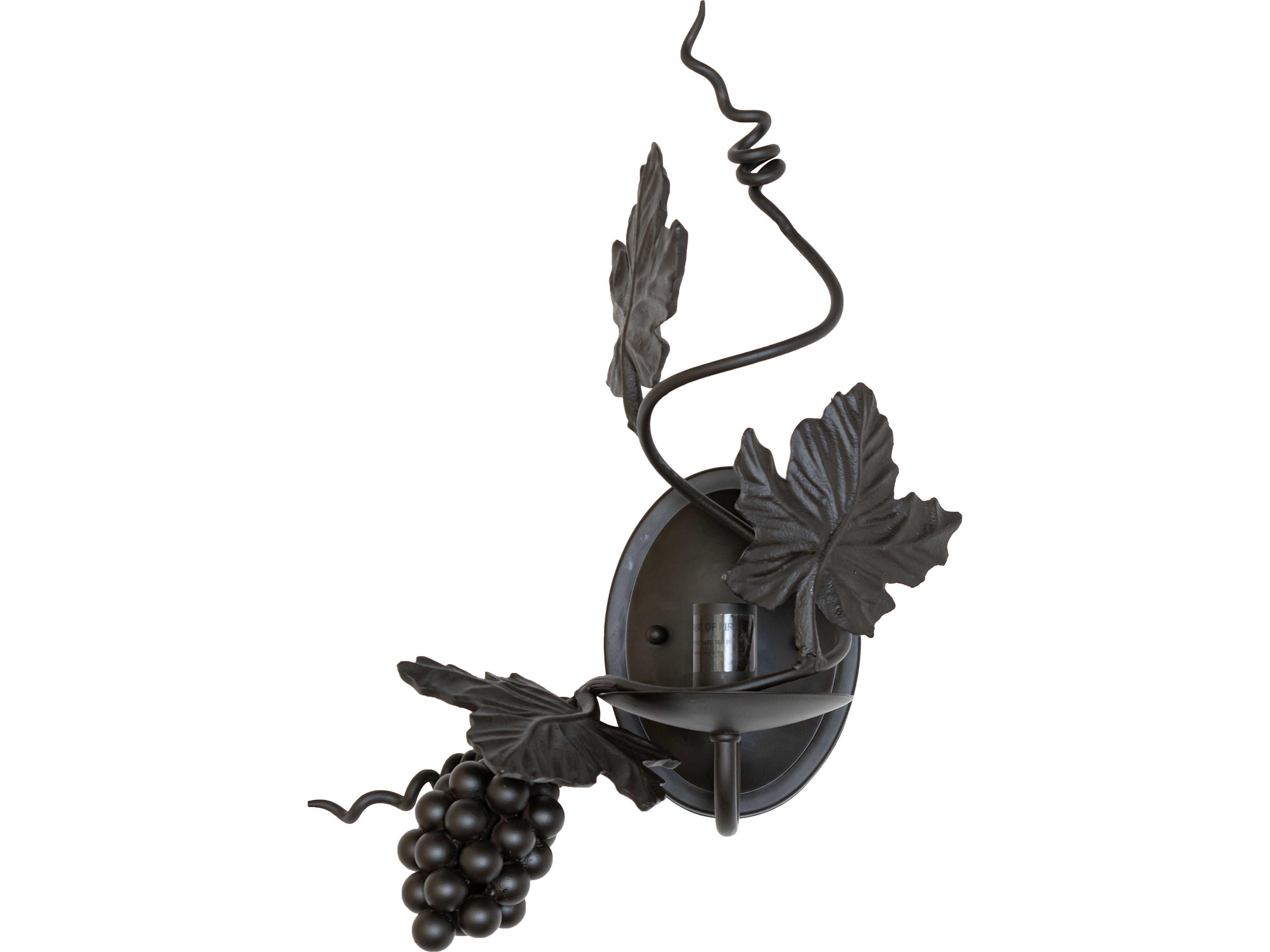 Meyda Tuscan Vineyard 1-Light Amber Wine Bottle Bronze Traditional Wall Sconce