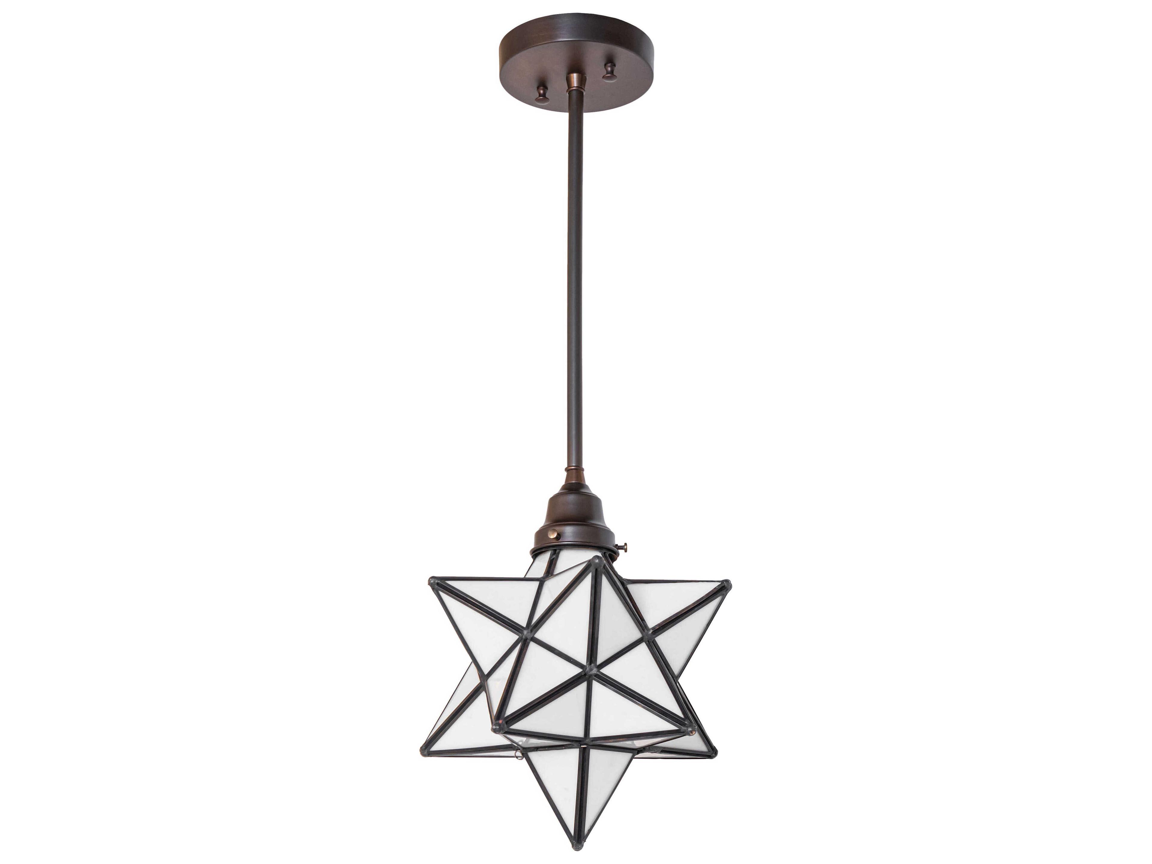 Meyda Moravian Star 1-Light Craftsman Brown Mini Pendant