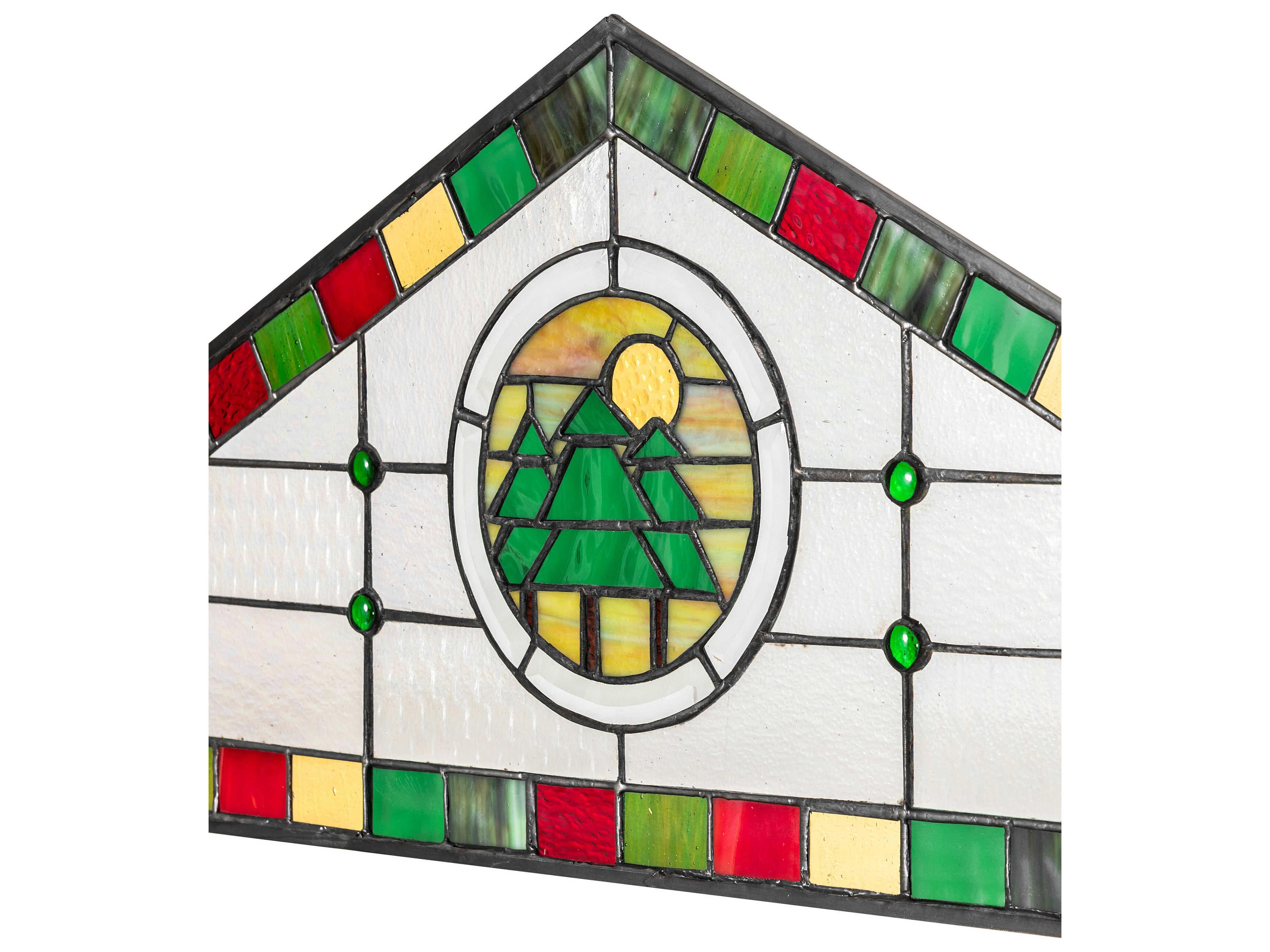 Meyda Woodland Stained Glass Transom Window