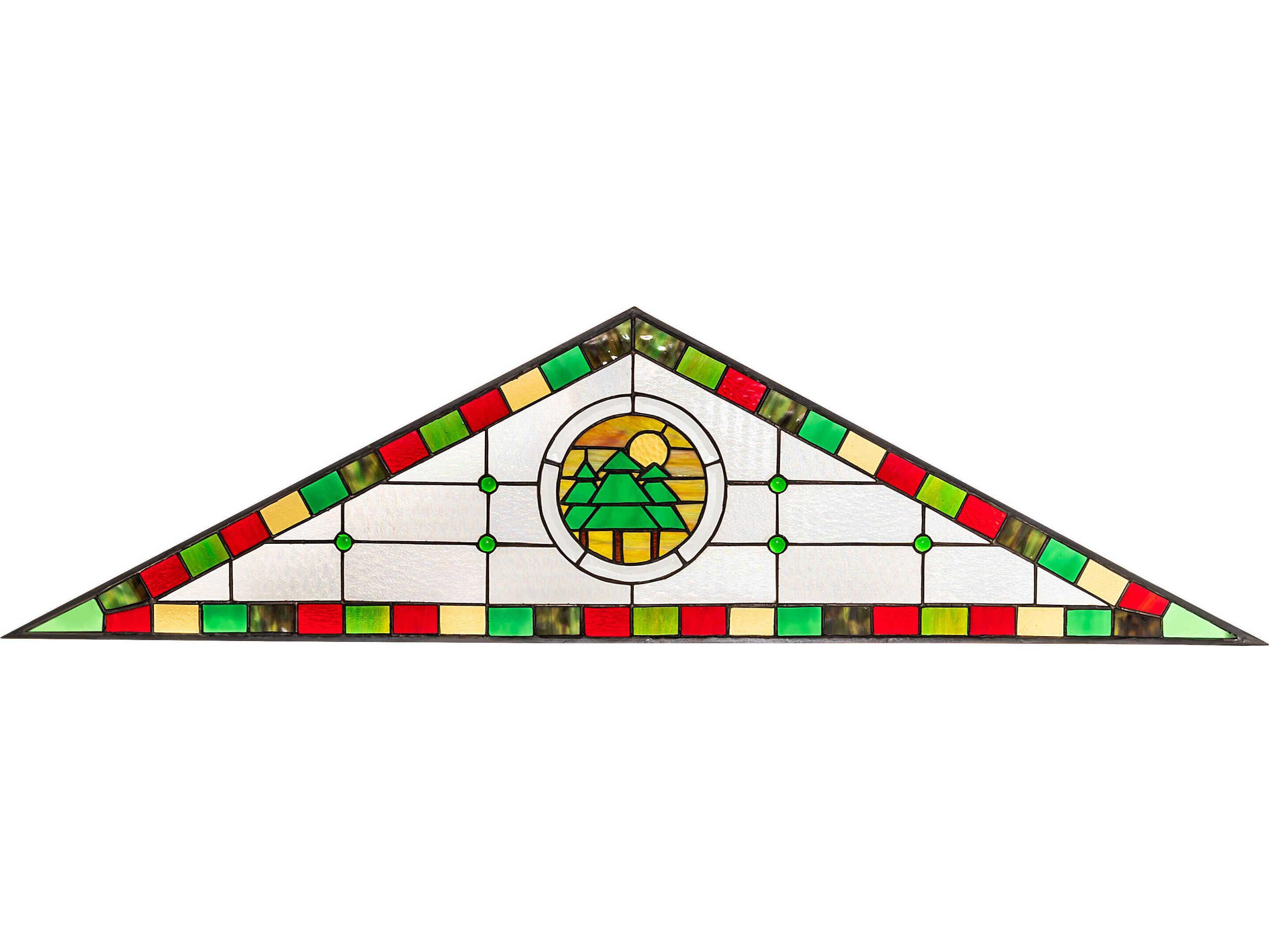 Meyda Woodland Stained Glass Transom Window