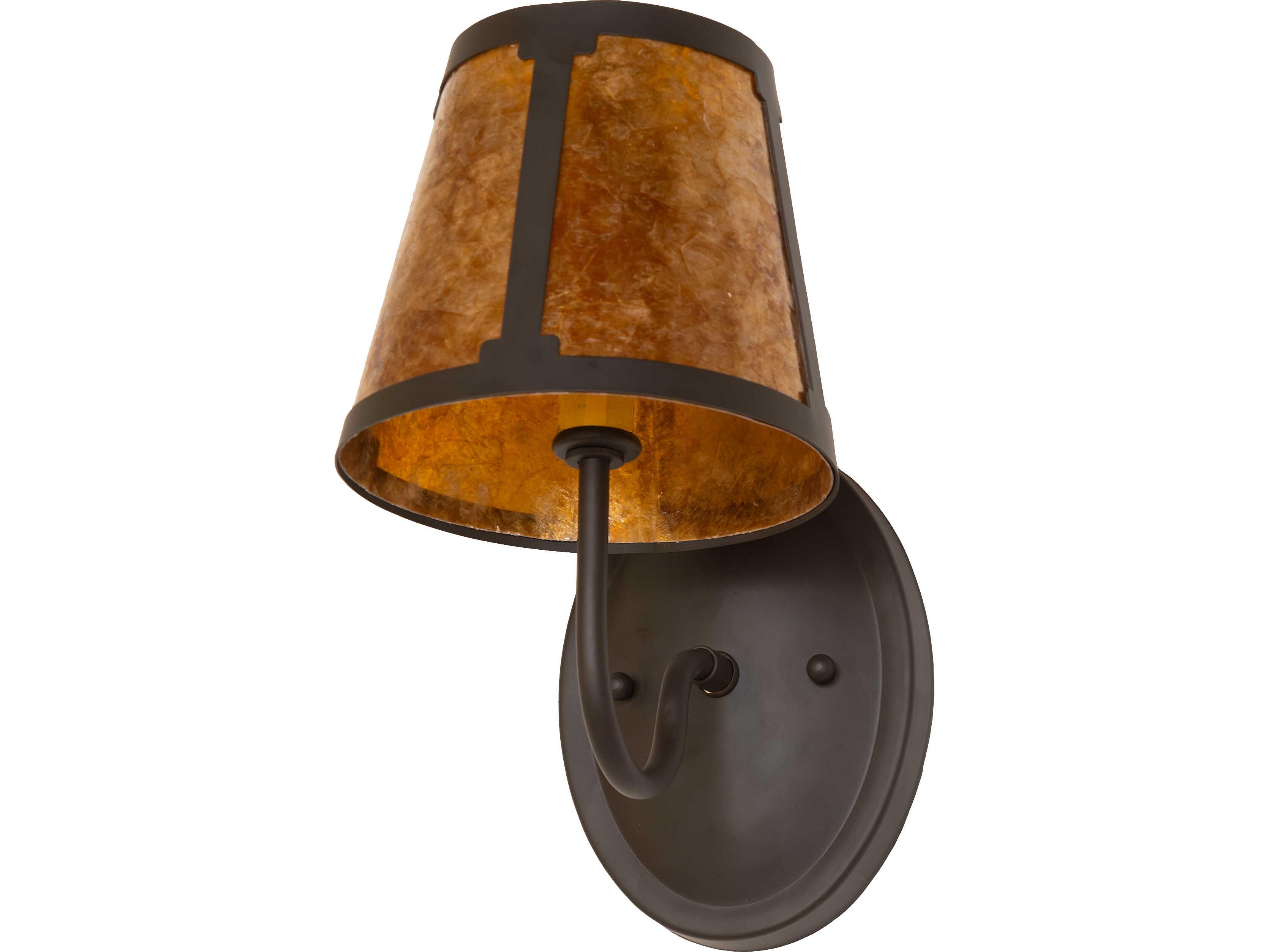 Meyda Talmont 1-Light Amber Mica Bronze Traditional Wall Sconce