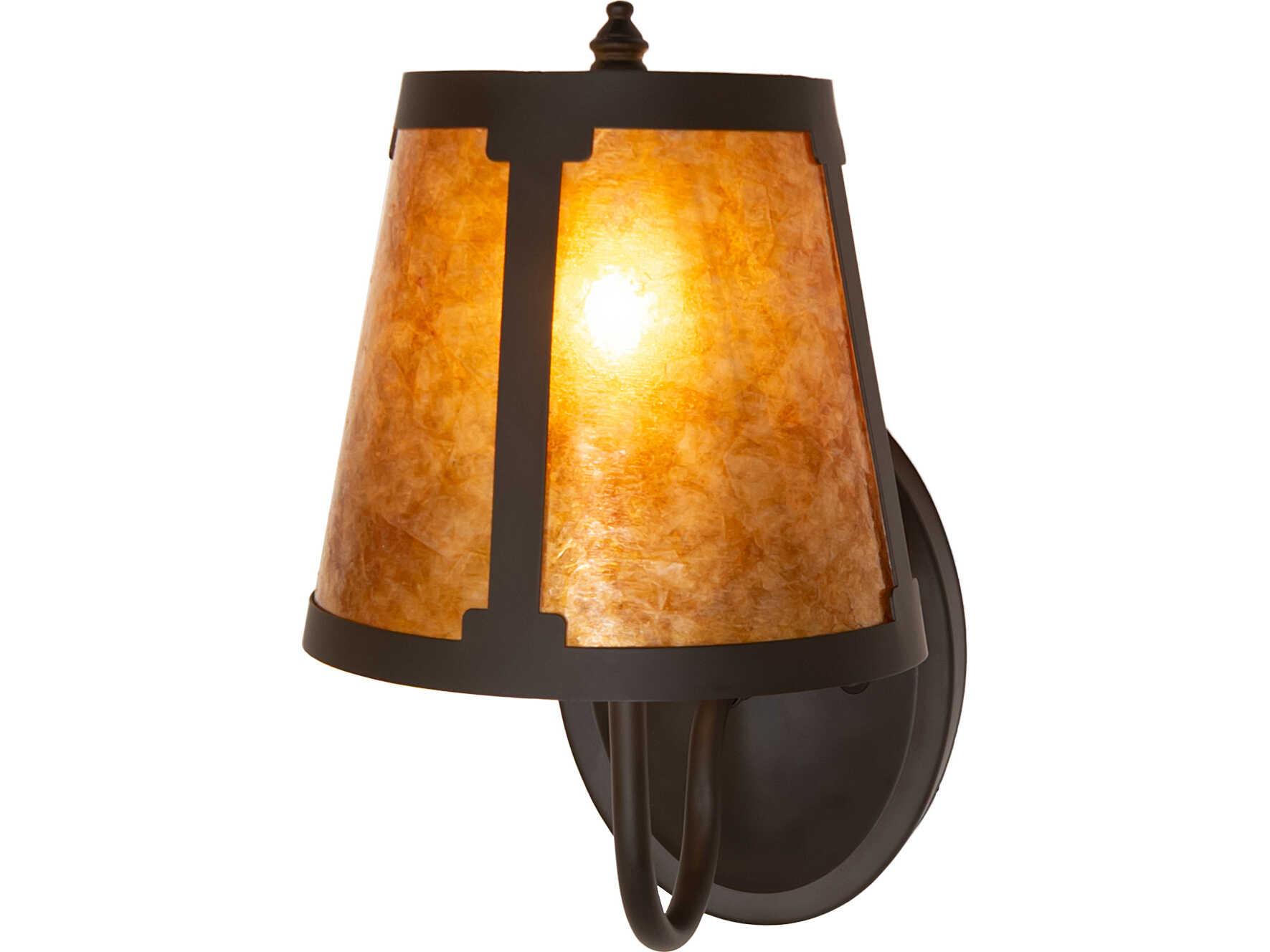 Meyda Talmont 1-Light Amber Mica Bronze Traditional Wall Sconce