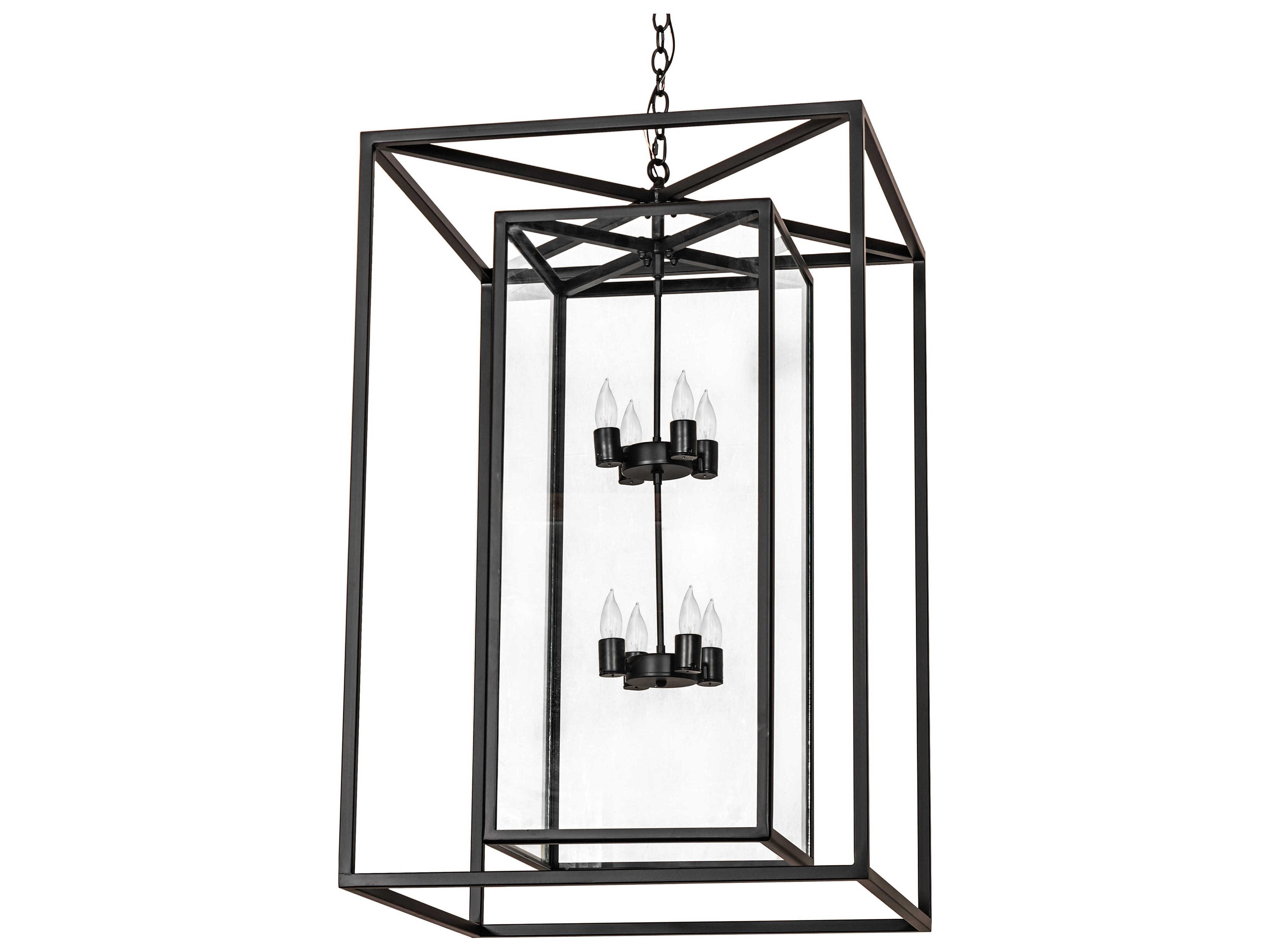 Meyda Kitzi Box 8-Light Solar Black Pendant