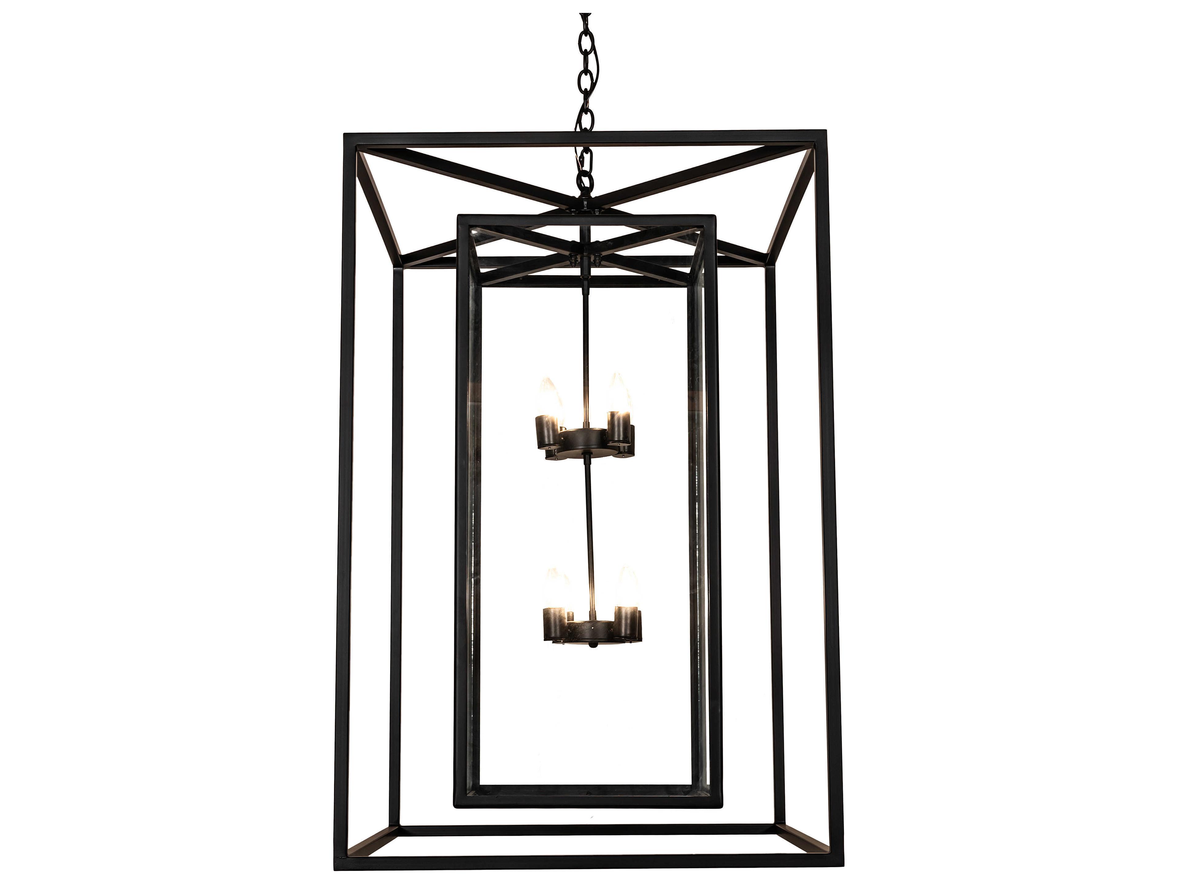 Meyda Kitzi Box 8-Light Solar Black Pendant